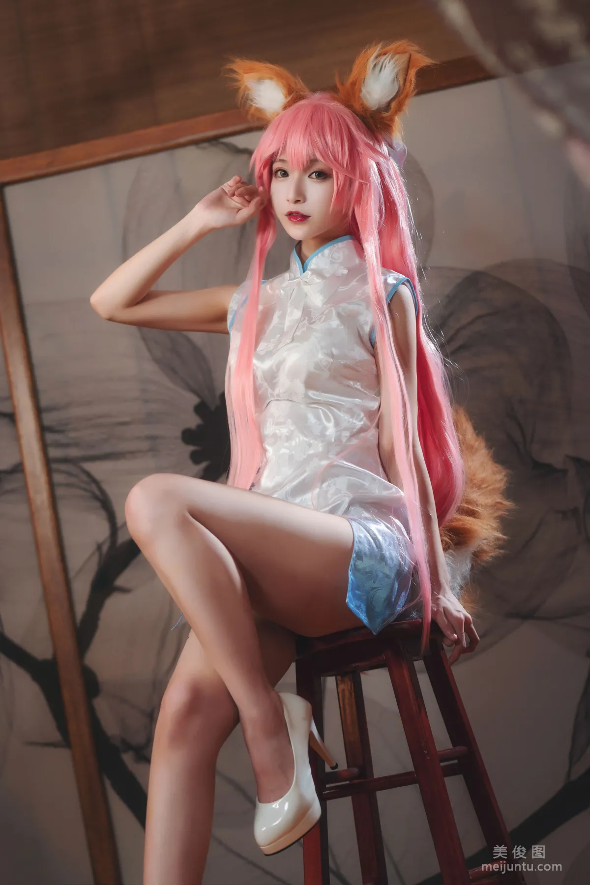 [Cosplay] 動漫博主鐵闆燒鬼舞w - 玉藻前 旗袍 寫真集 5