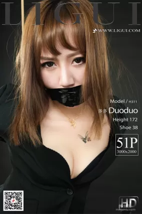 [麗櫃美束Ligui] 網絡麗人 Model 多多 - 黑絲捆綁女郎