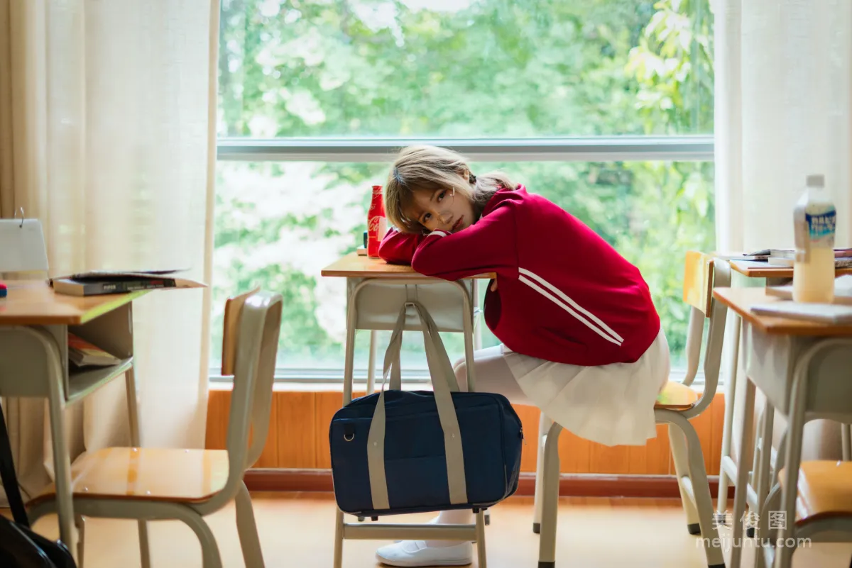 [Web Idols COSER] Xiaocang Qiandai w - Red Gymnastics Uniform Photo Set photo 29
