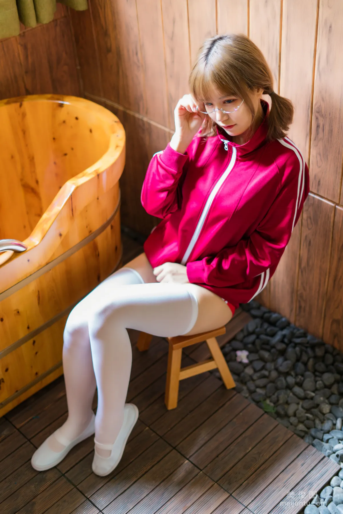 [Web Idols COSER] Xiaocang Qiandai w - Red Gymnastics Uniform Photo Set photo 34