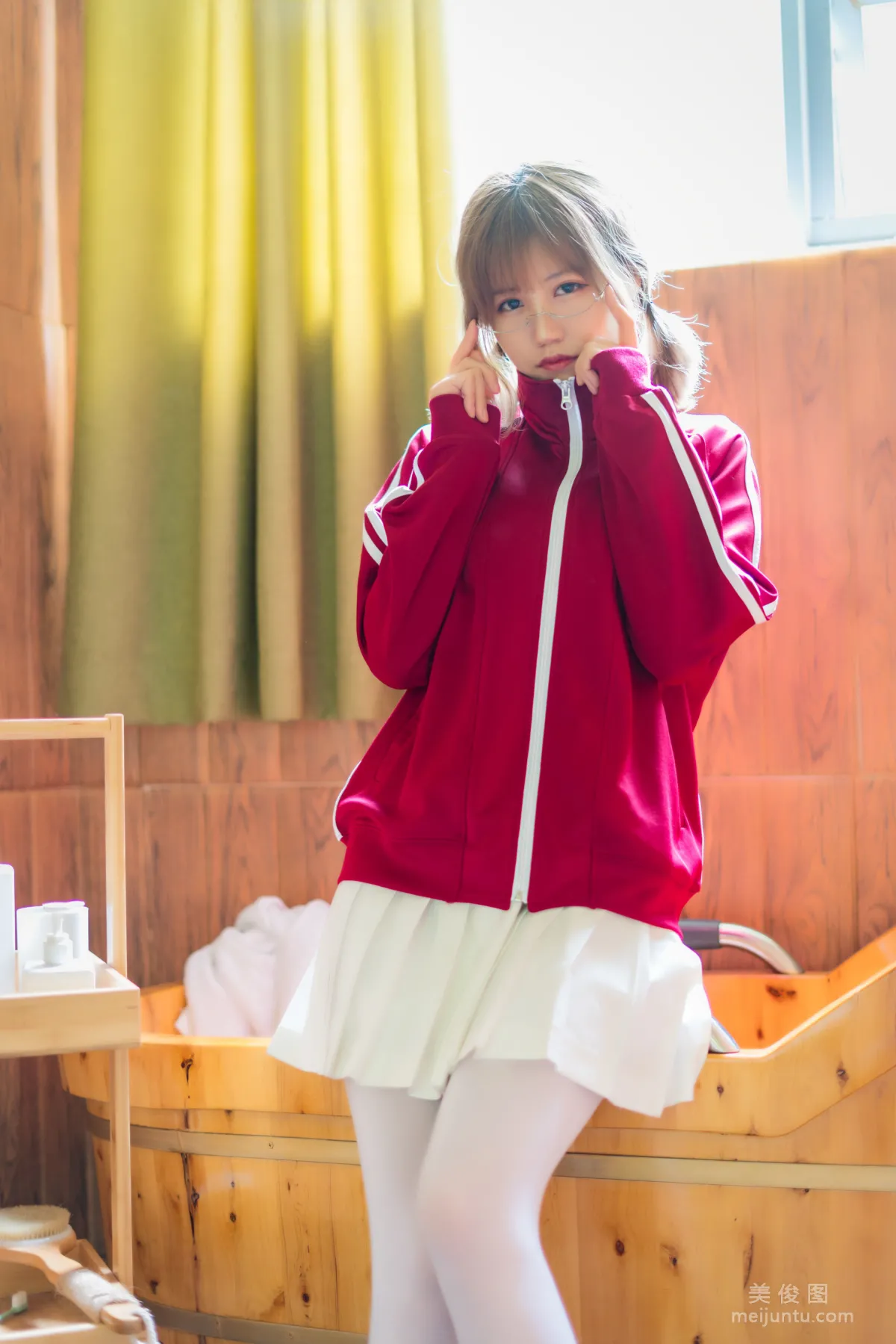[Web Idols COSER] Xiaocang Qiandai w - Red Gymnastics Uniform Photo Set photo 46