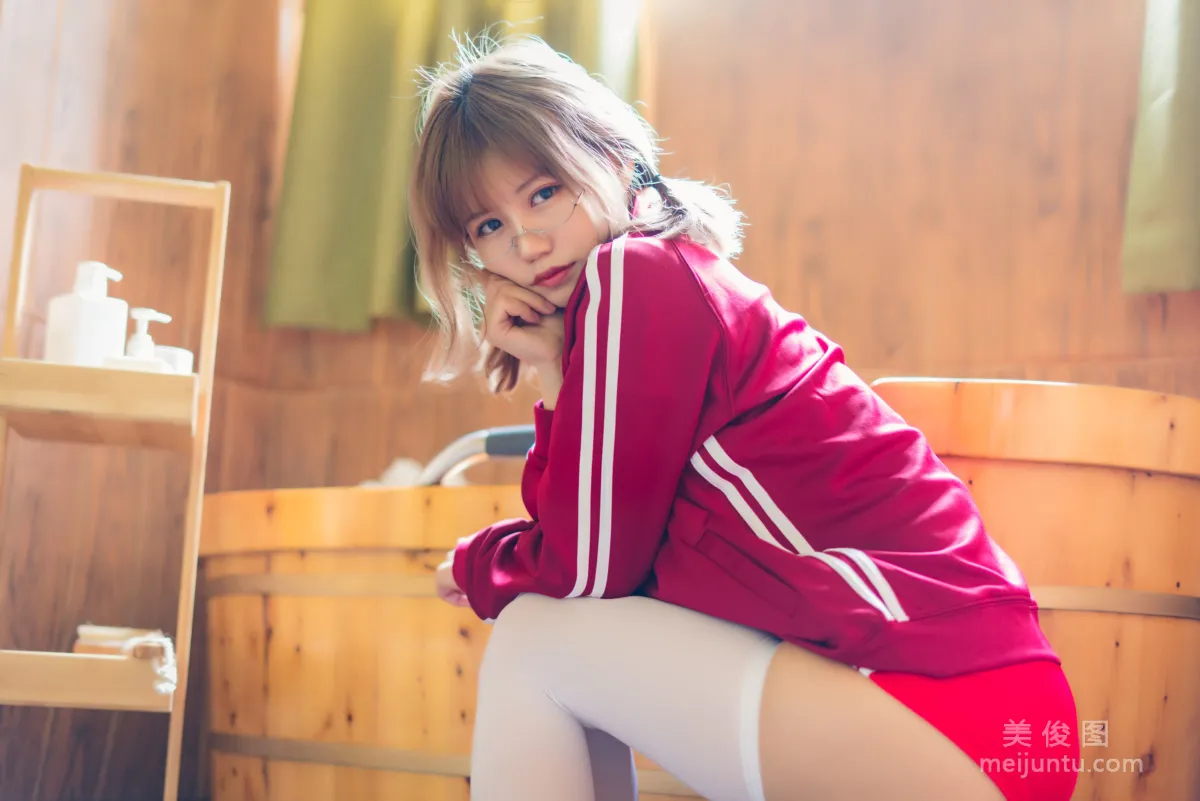 [Web Idols COSER] Xiaocang Qiandai w - Red Gymnastics Uniform Photo Set photo 35