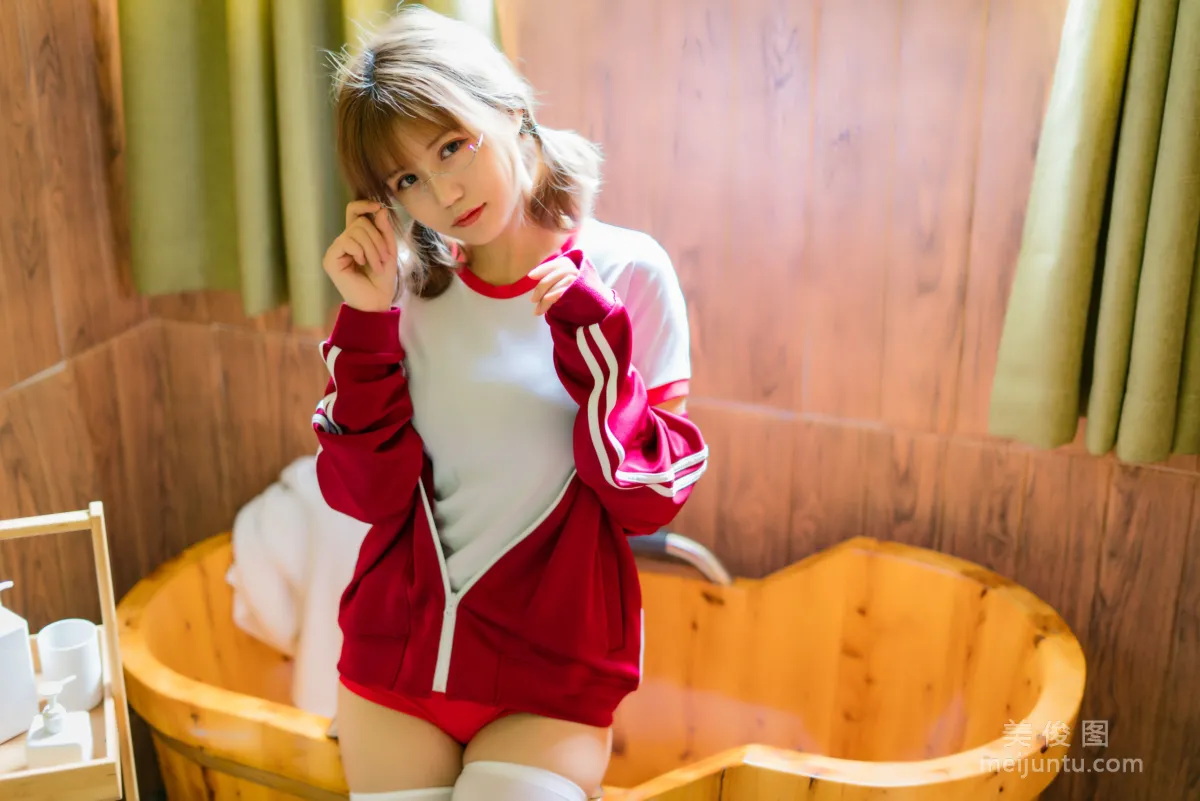 [Web Idols COSER] Xiaocang Qiandai w - Red Gymnastics Uniform Photo Set photo 36
