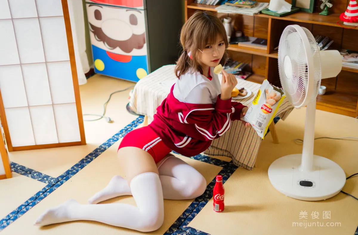 [Web Idols COSER] Xiaocang Qiandai w - Red Gymnastics Uniform Photo Set photo 41