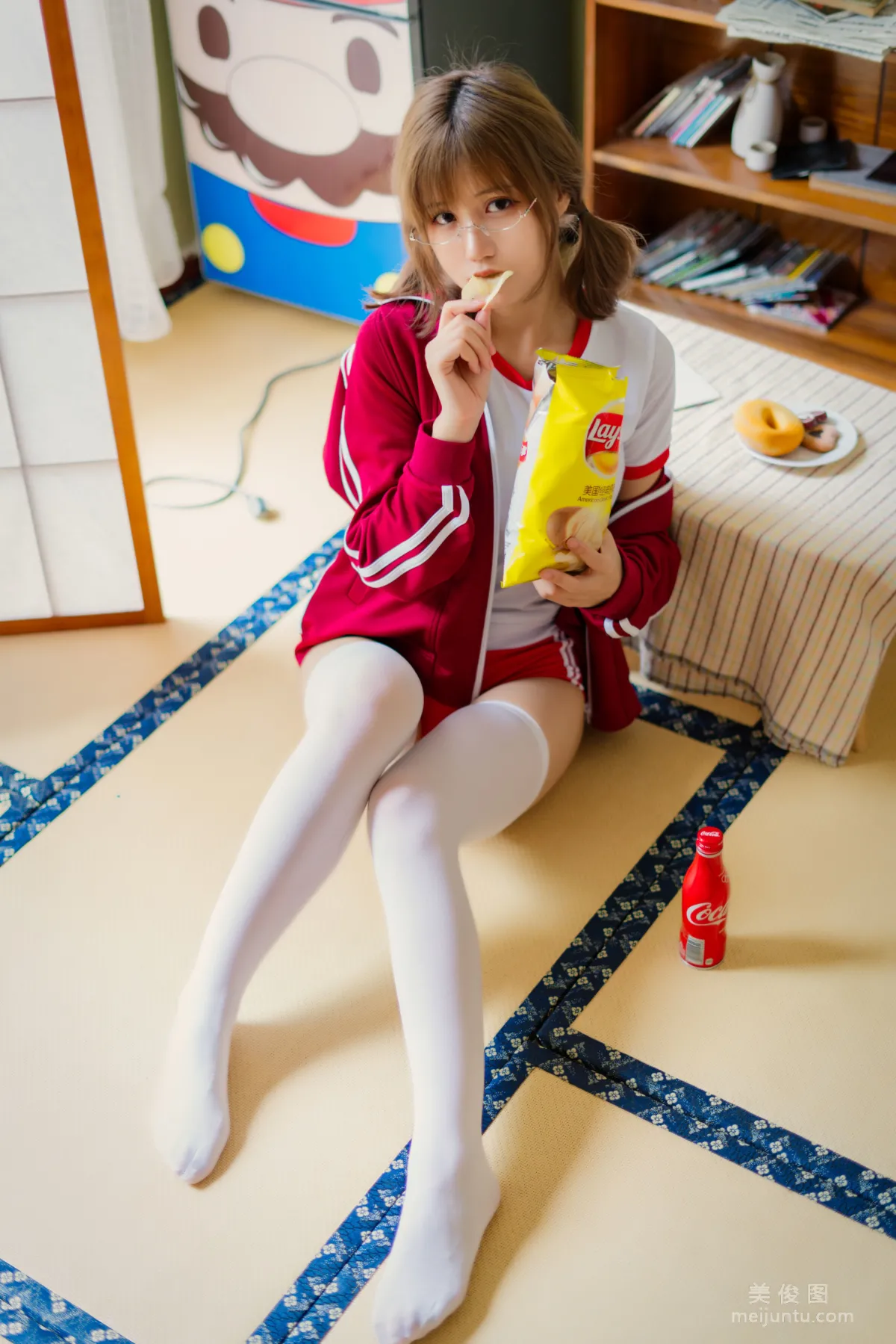 [Web Idols COSER] Xiaocang Qiandai w - Red Gymnastics Uniform Photo Set photo 39