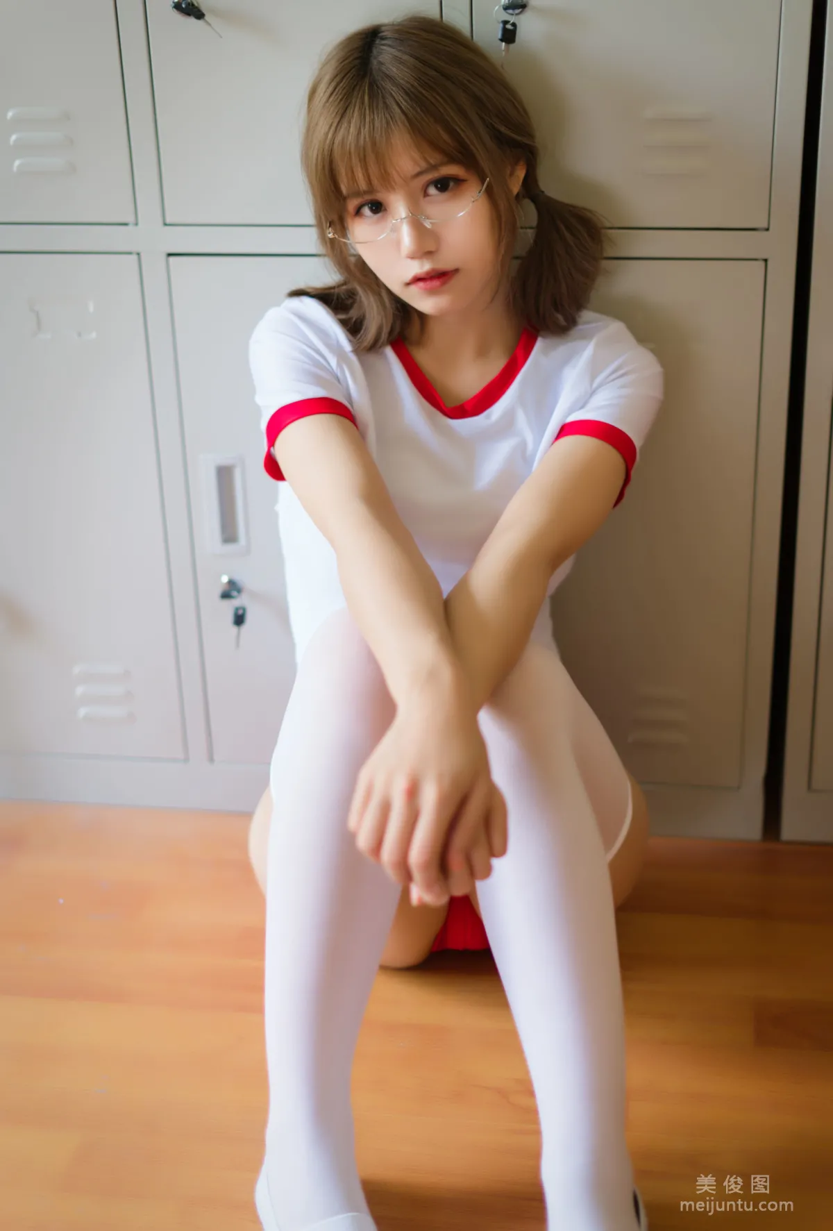 [Web Idols COSER] Xiaocang Qiandai w - Red Gymnastics Uniform Photo Set photo 9