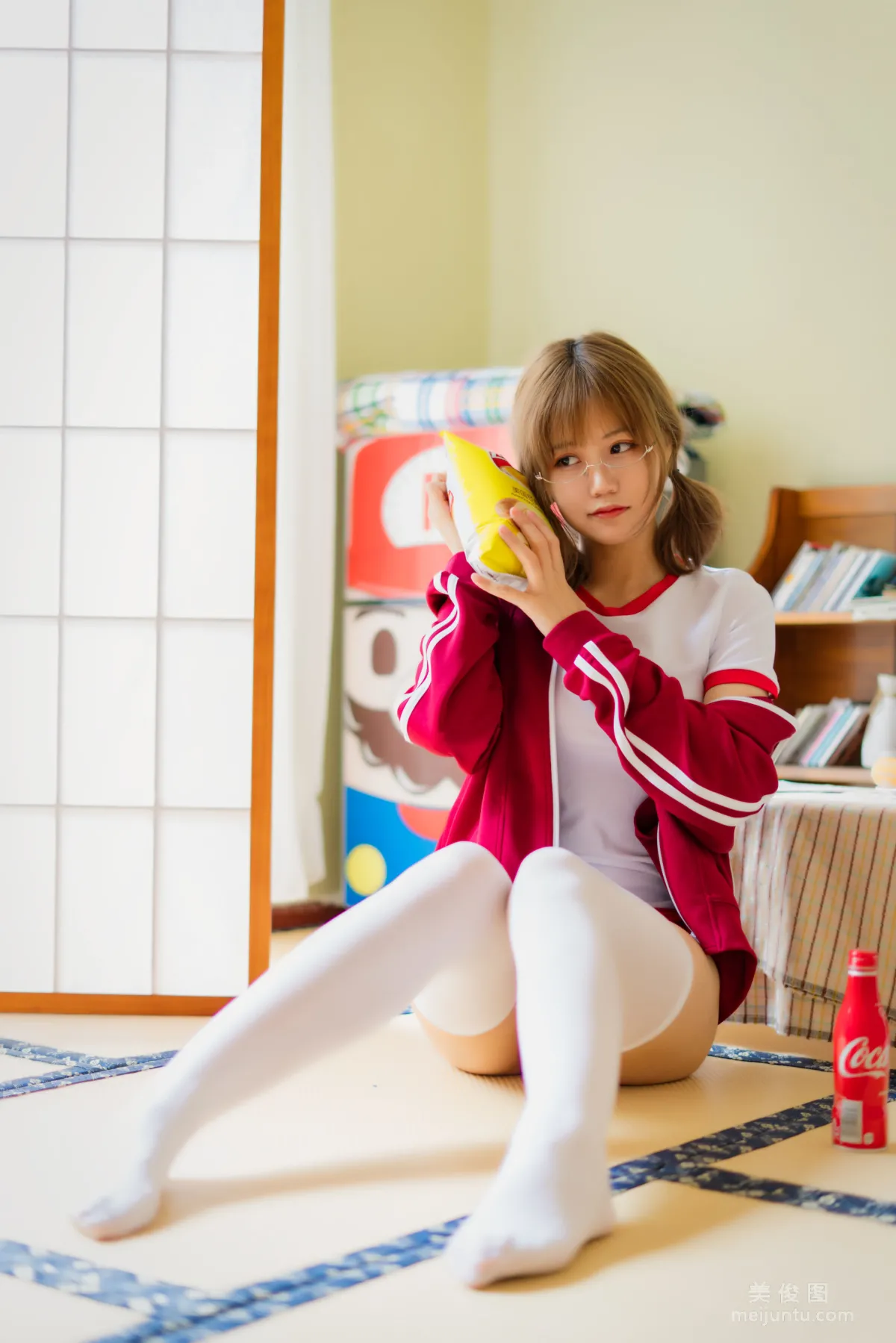 [Web Idols COSER] Xiaocang Qiandai w - Red Gymnastics Uniform Photo Set photo 44