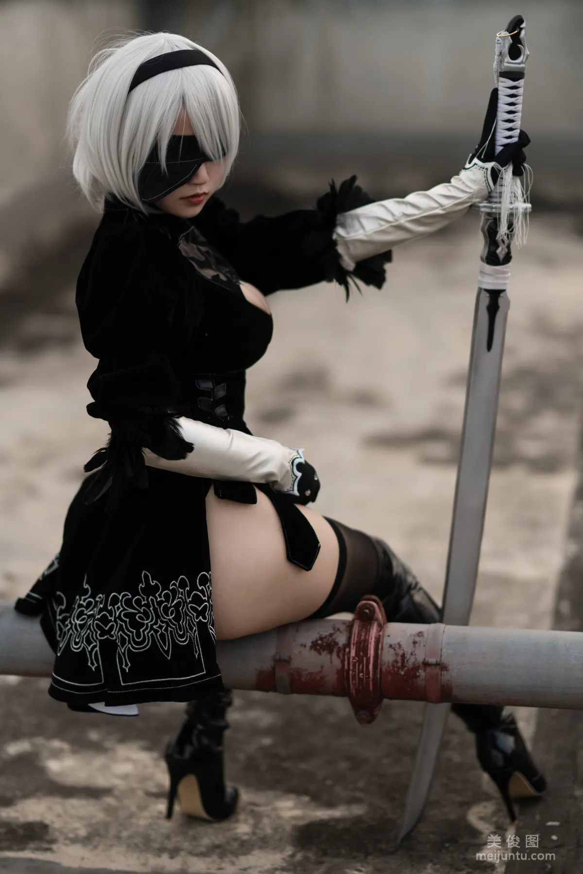 [Web Idols COSER] Anime Blogger Xiaocang Qiandai w - Captain 2B Default Skin Photo Set photo 5