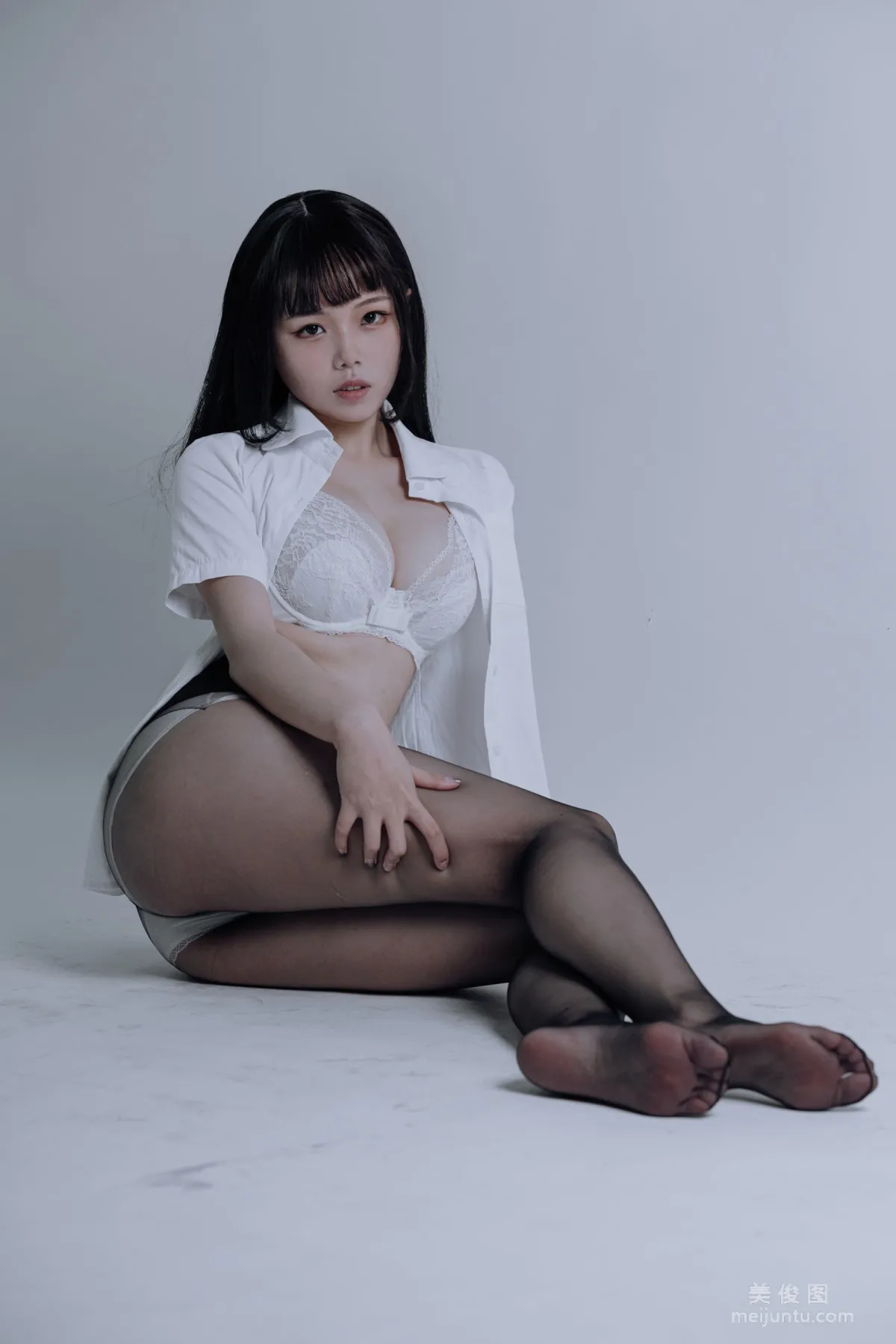 [Web Idols COSER] Qiyue Miaozi - JK Black Stockings Photo Set photo 19