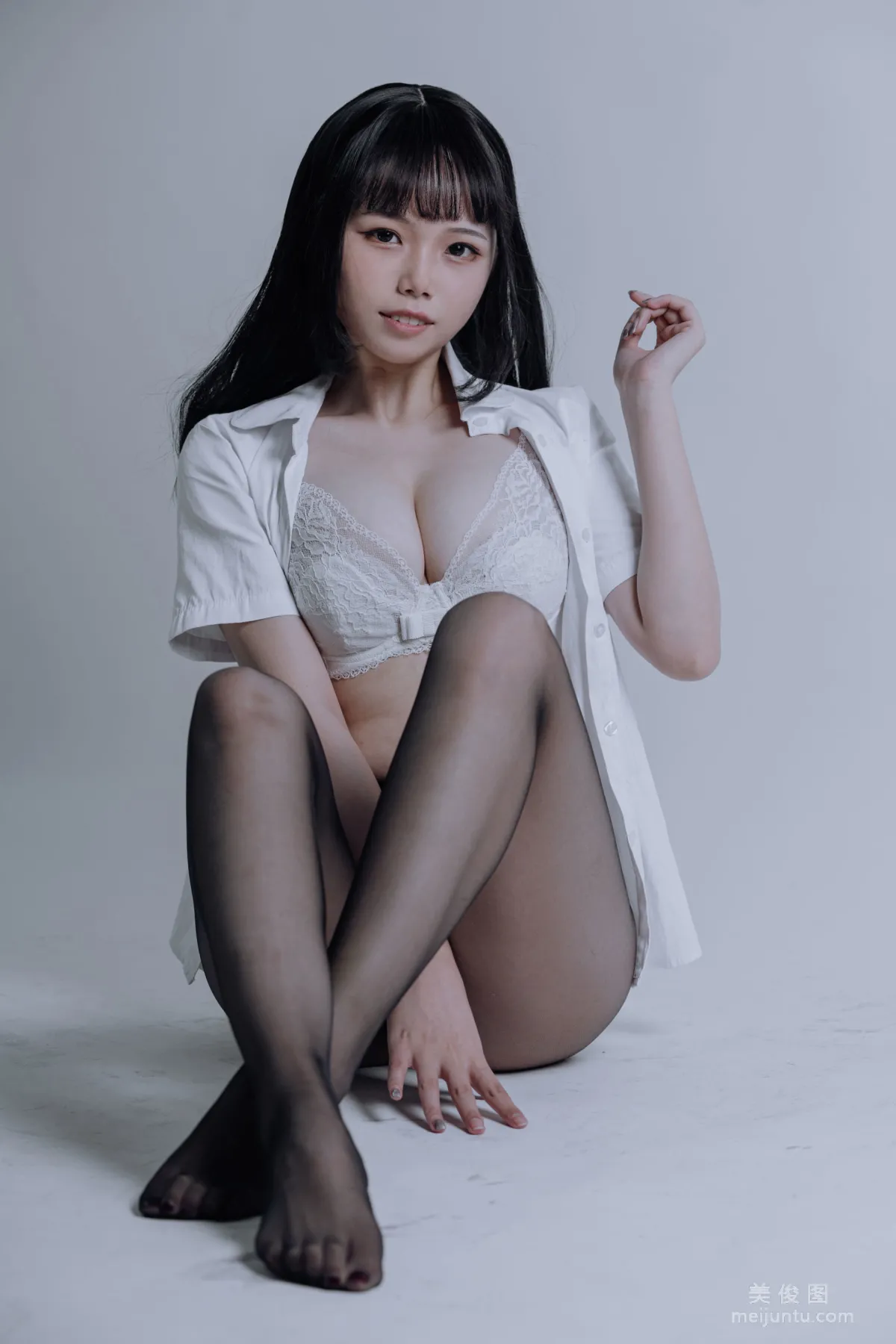 [Web Idols COSER] Qiyue Miaozi - JK Black Stockings Photo Set photo 29
