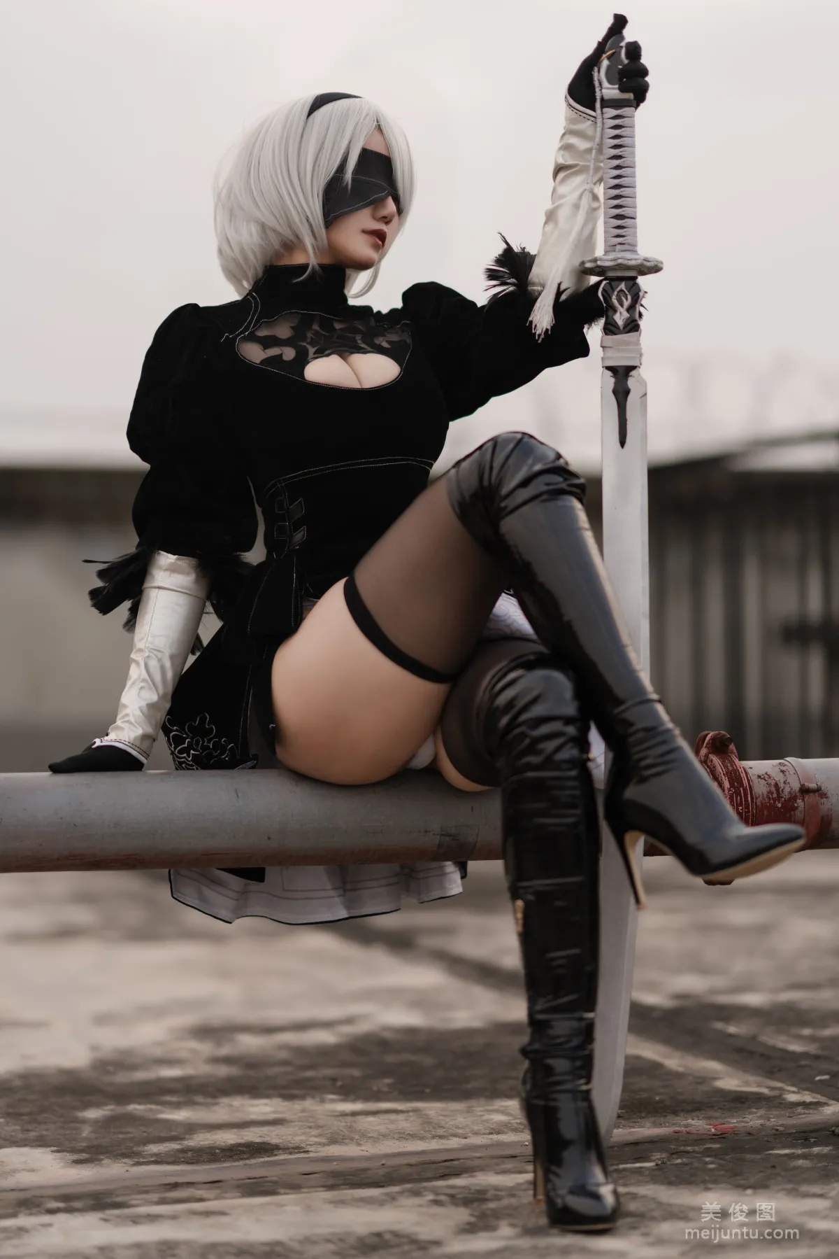[Web Idols COSER] Anime Blogger Xiaocang Qiandai w - Captain 2B Default Skin Photo Set photo 12