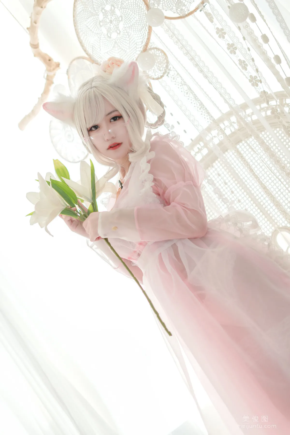 [Web Idols COSER] Xiaocang Qiandai w - Transparent Pink Maid Photo Set photo 10