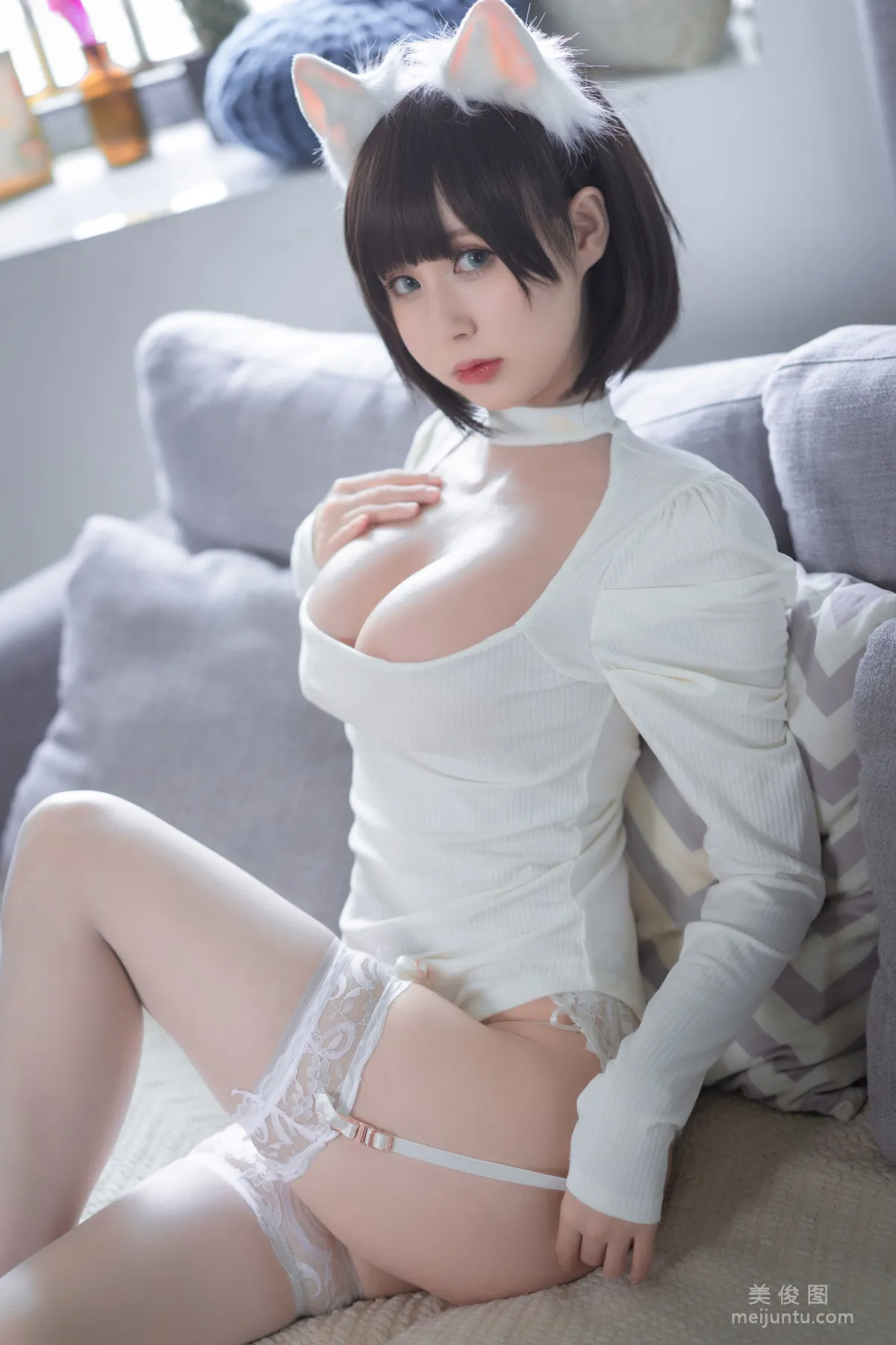 西园寺南歌 - 白猫白色连体衣 写真集29