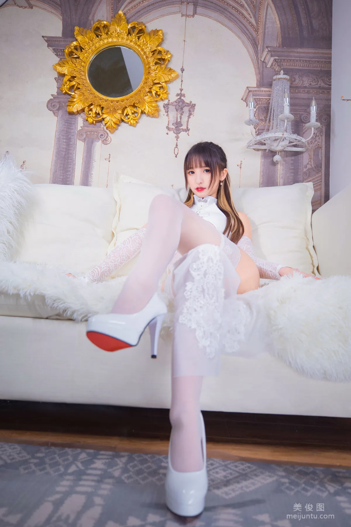 [Web Idols COSER] Kagurazaka Mafuyu, Wind and Moon of the Gods - White Qipao Photo Set photo 67