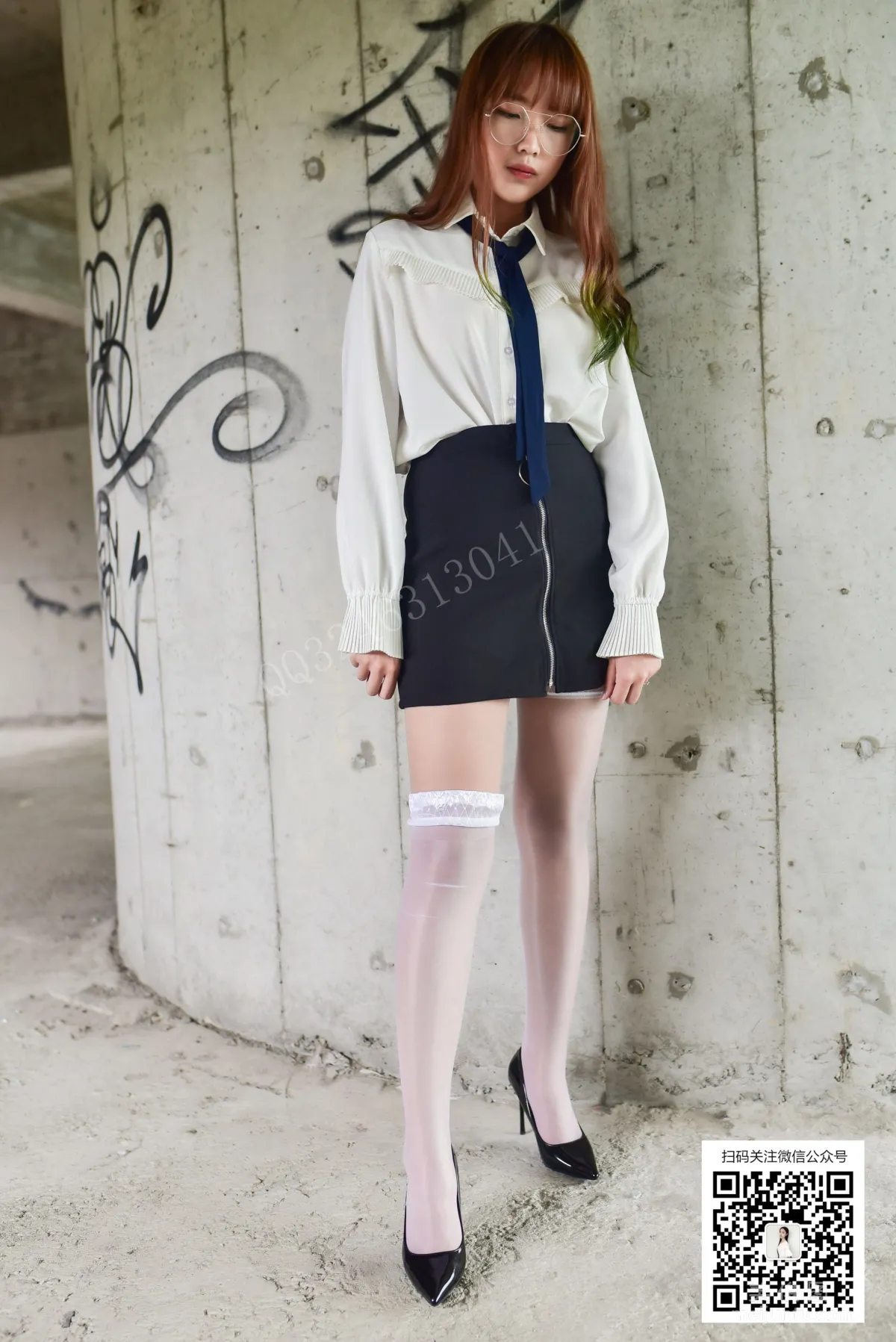 [大生模拍] No.038 小蕊 - 肉絲套上白絲 15