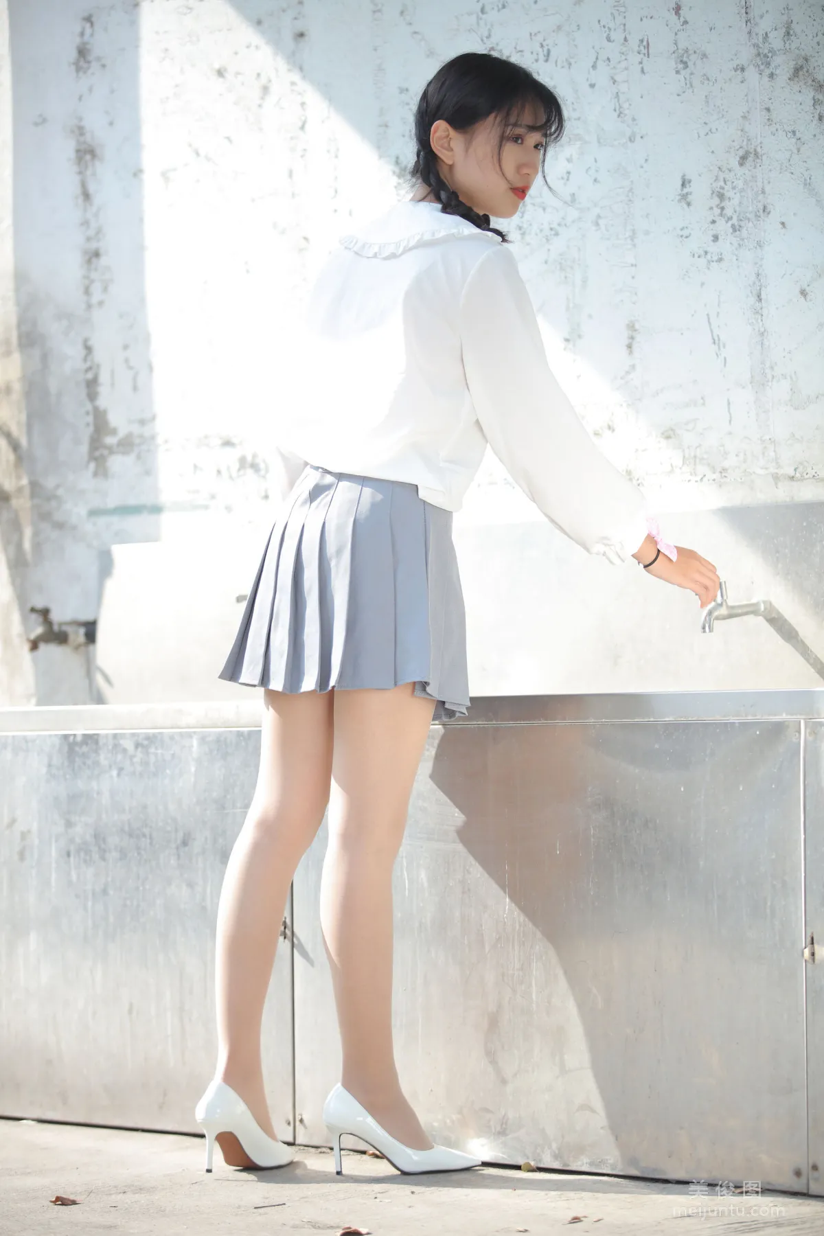 [Naisi] NO.072 Xiao Chengzi - Ponytail and White Pleated Skirt photo 11