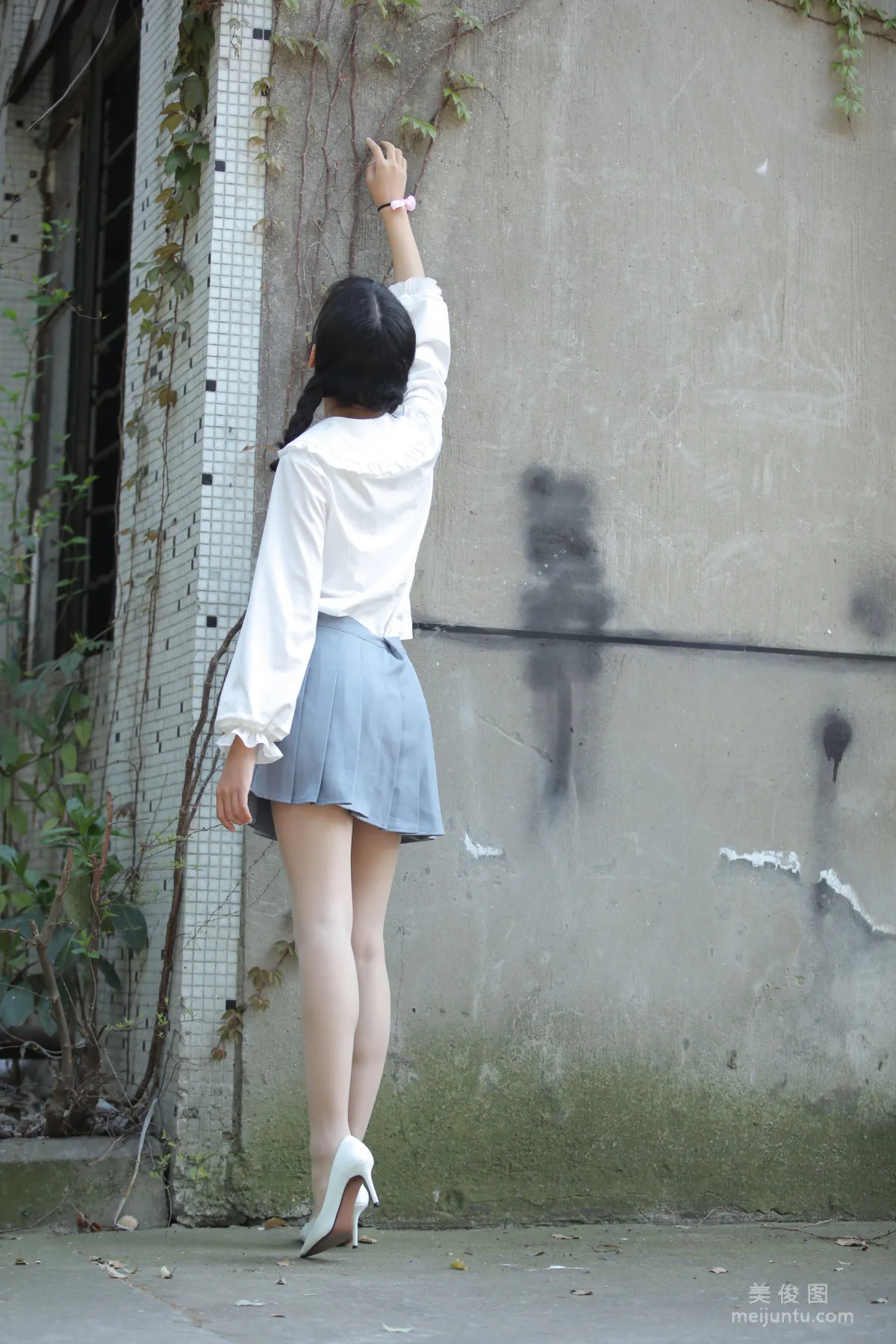 [Naisi] NO.072 Xiao Chengzi - Ponytail and White Pleated Skirt photo 10
