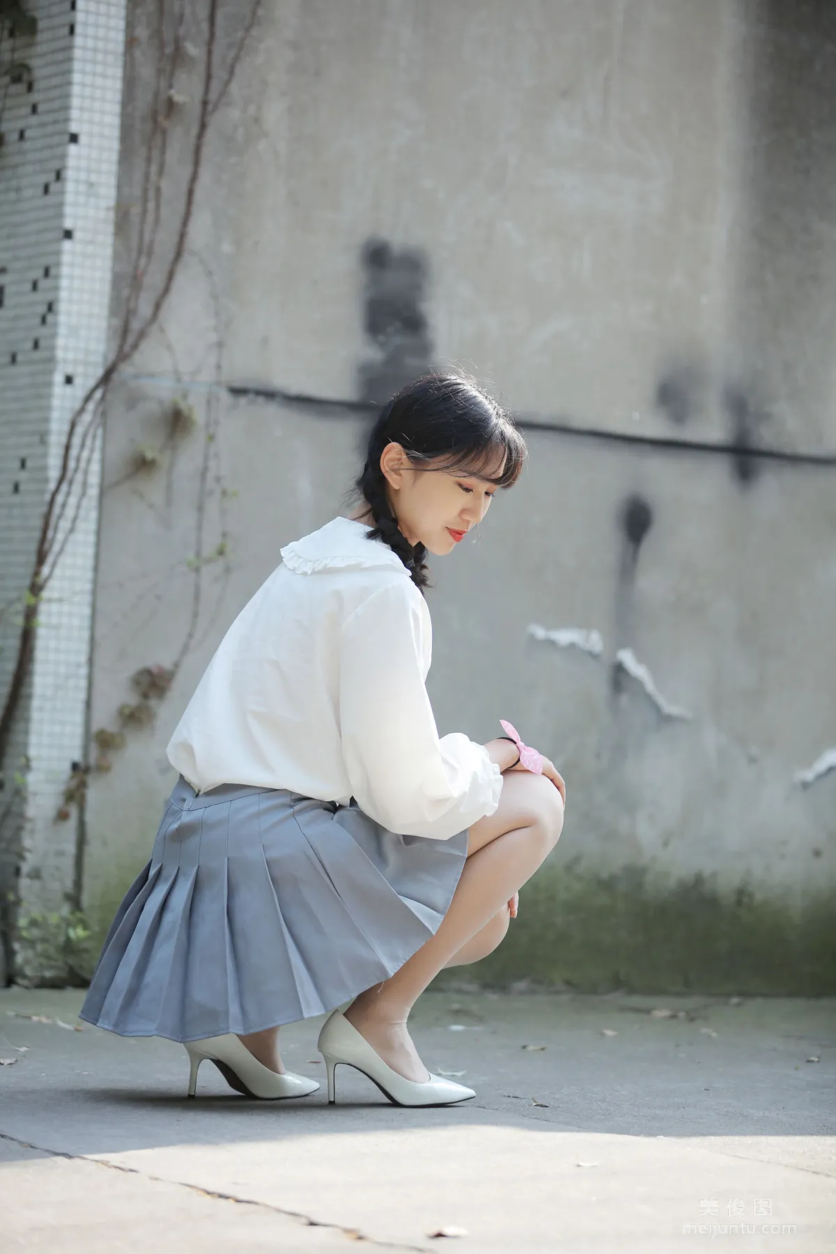 [Naisi] NO.072 Xiao Chengzi - Ponytail and White Pleated Skirt photo 8