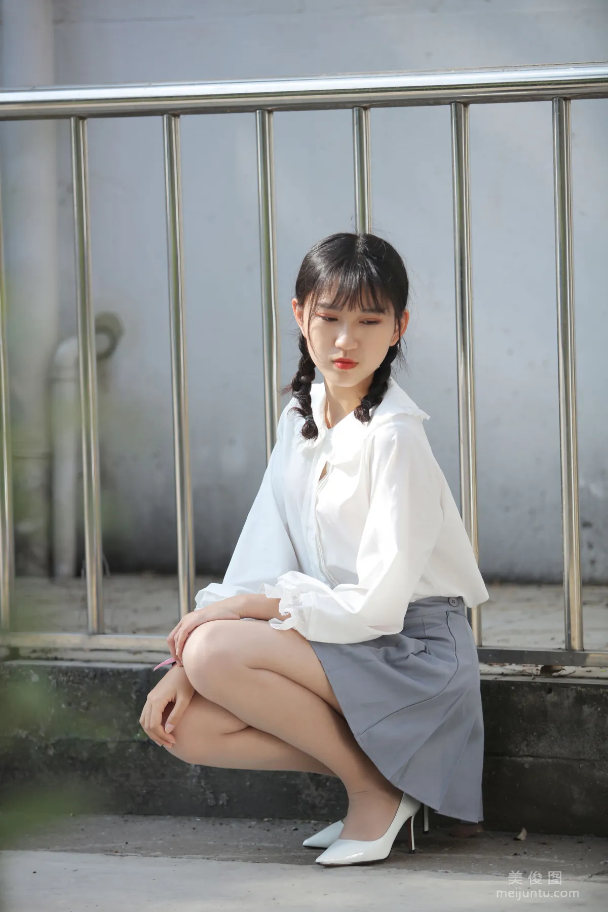 [Naisi] NO.072 Xiao Chengzi - Ponytail and White Pleated Skirt photo 18