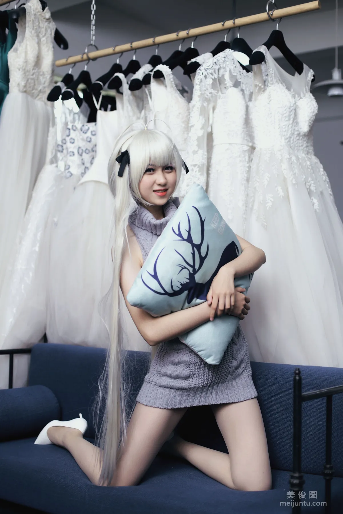 [Naisi] NO.120 Mo Liang, White-Haired Ink Girl Flashing in the Fitting Room photo 28