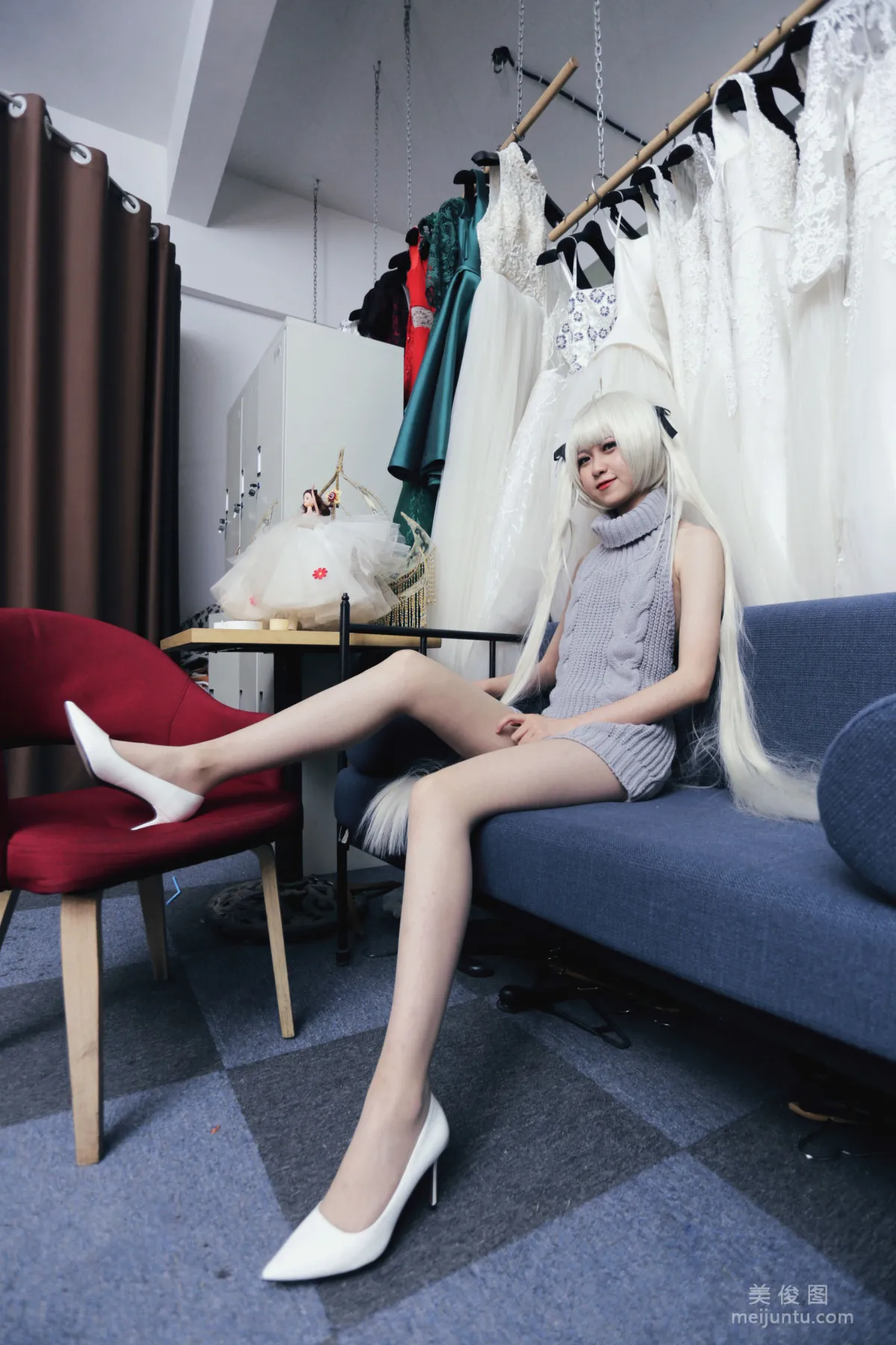 [Naisi] NO.120 Mo Liang, White-Haired Ink Girl Flashing in the Fitting Room photo 7