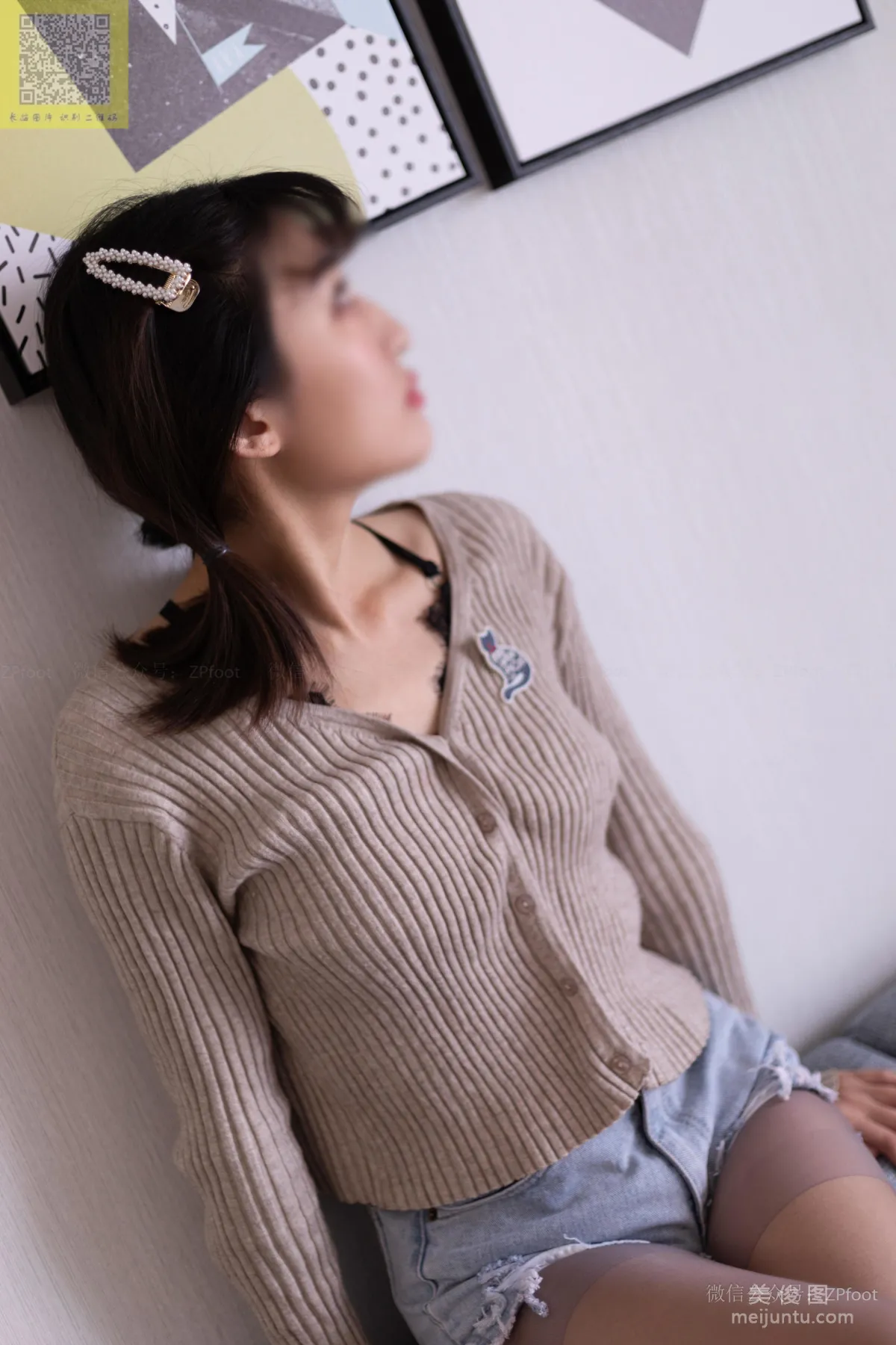 [LSS] NO.091 Xiao Xue, Reinforced Toe Gray Stockings Photo Set photo 60