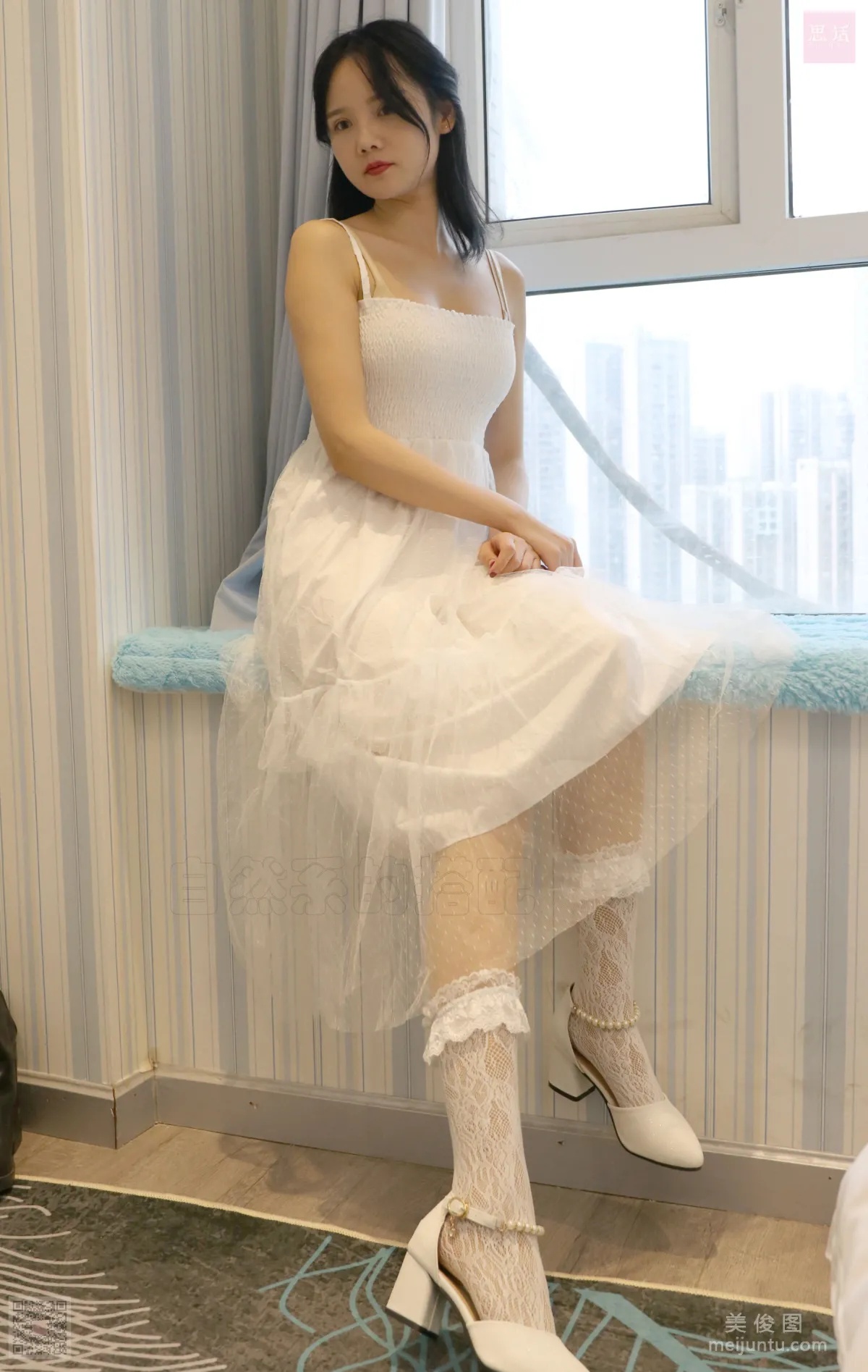 [SiHua] SH057 Biao Mei, Shy Beauty in a White Dress photo 34