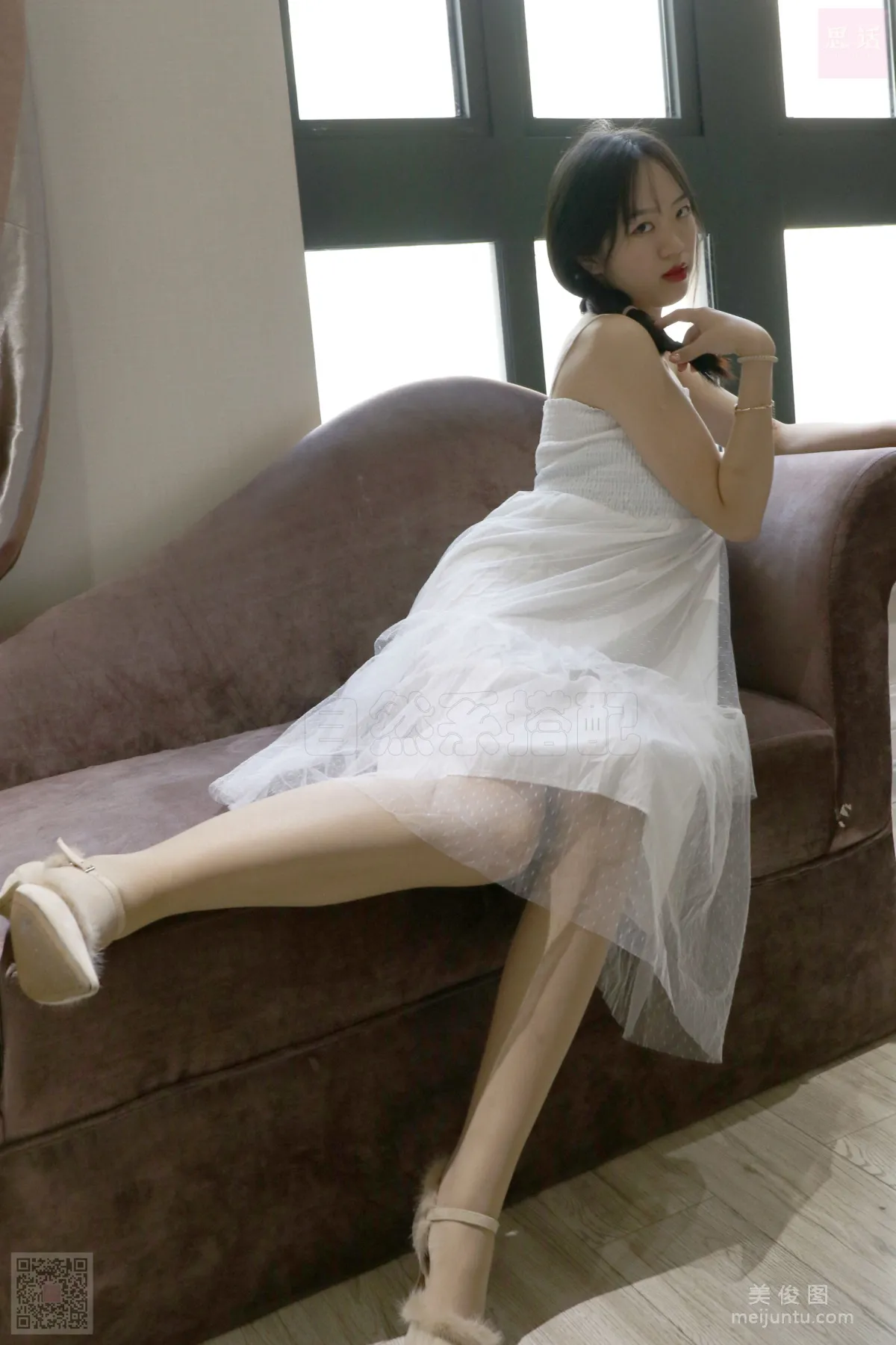 [SiHua] SH033 Zi Qi, Braided-Hair Girl in a White Dress photo 78