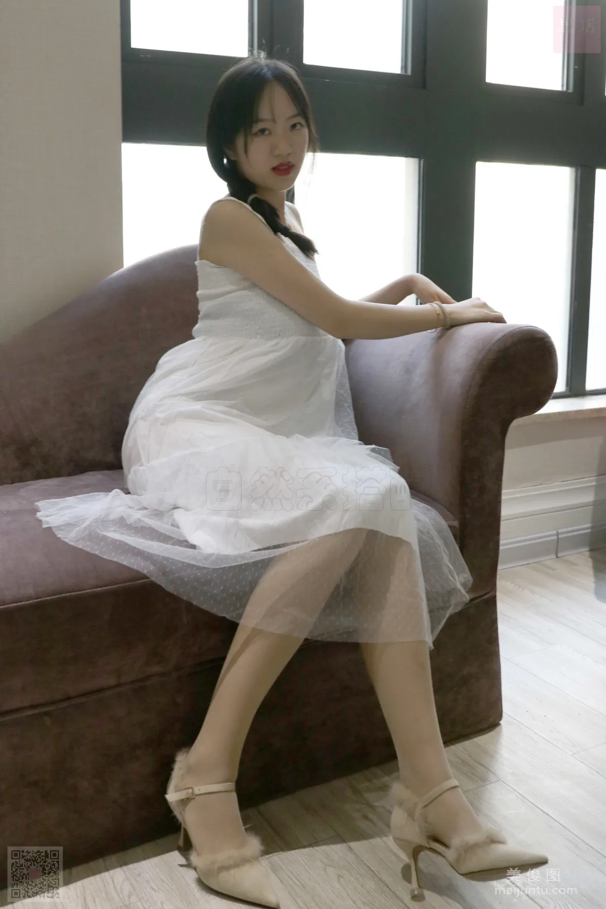 [SiHua] SH033 Zi Qi, Braided-Hair Girl in a White Dress photo 67
