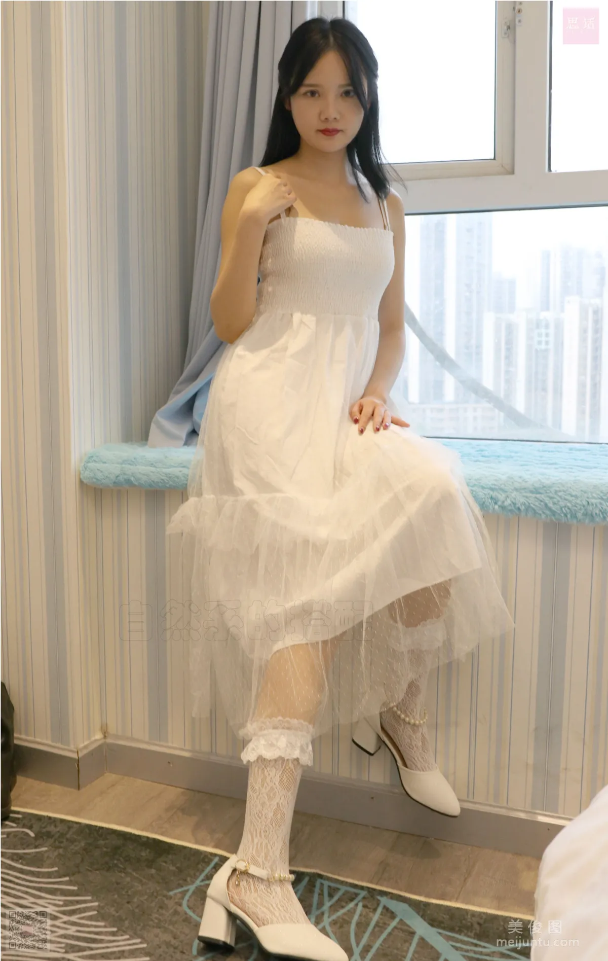 [SiHua] SH057 Biao Mei, Shy Beauty in a White Dress photo 56