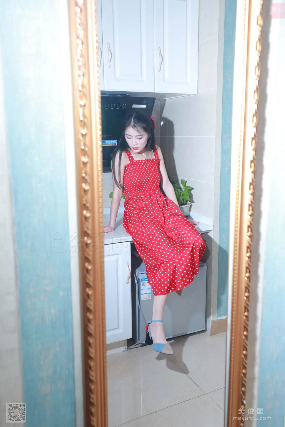 [SiHua] SH082 Xiao Huli - Xiao Huli's Polka Dot Slip Dress photo 20