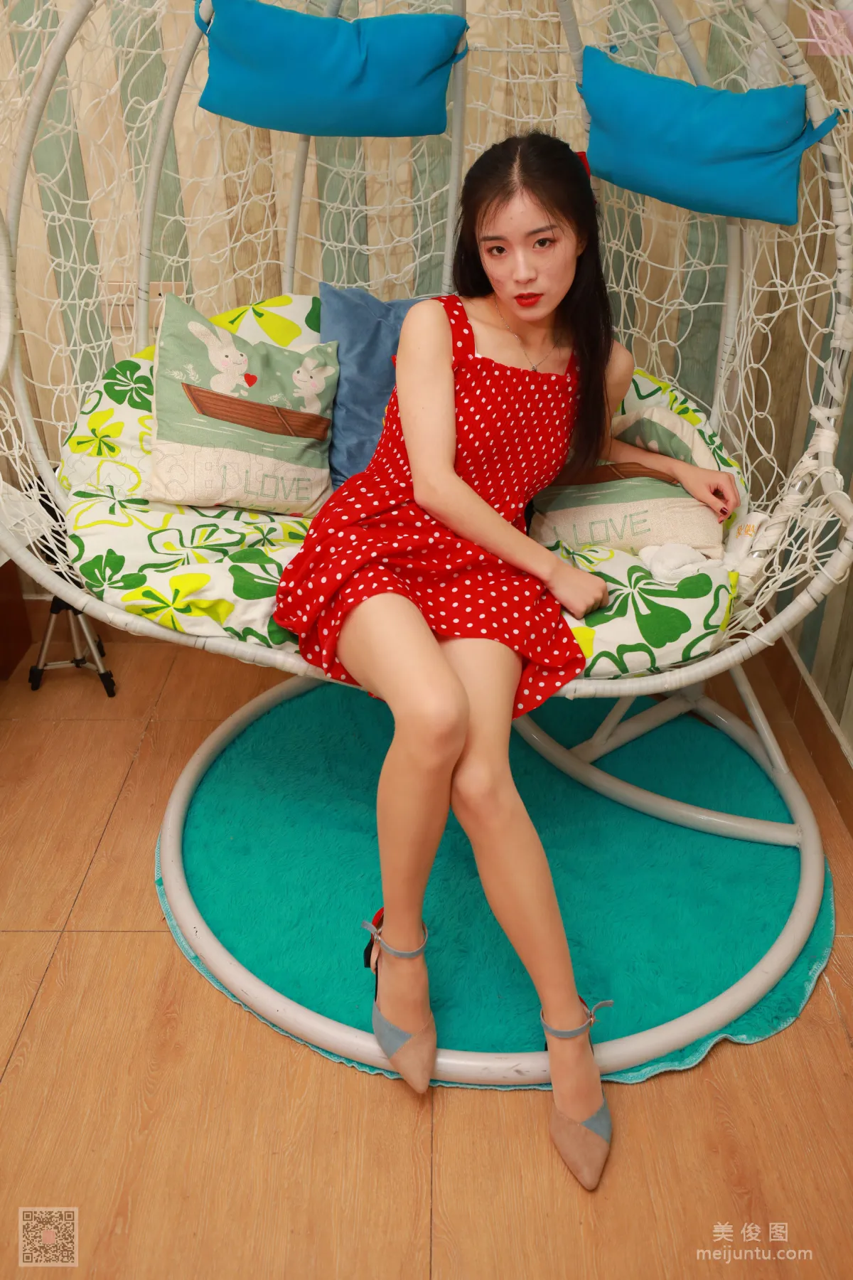 [SiHua] SH082 Xiao Huli - Xiao Huli's Polka Dot Slip Dress photo 96