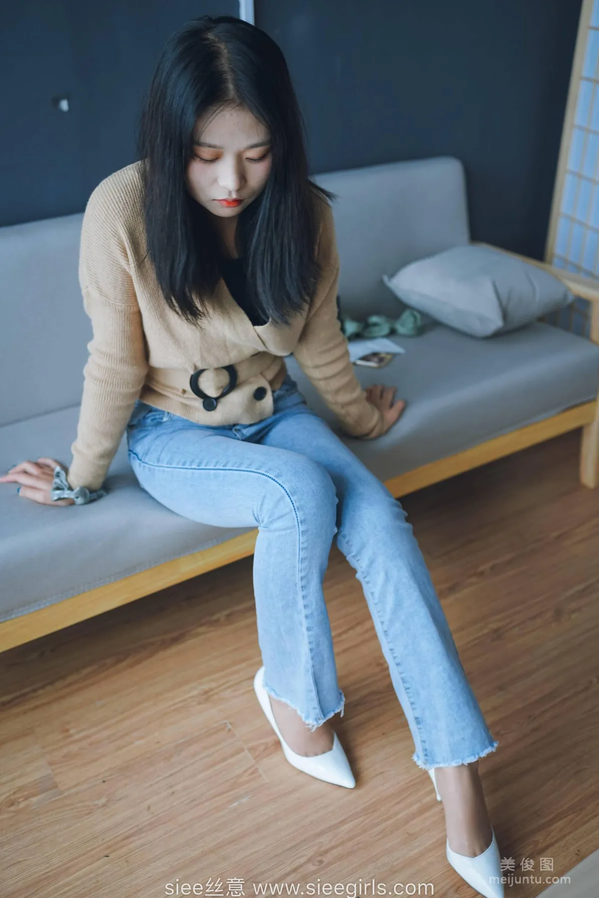 [SIEE] No.471 Wen Wen - White High Heels, Stockings in Pants photo 12