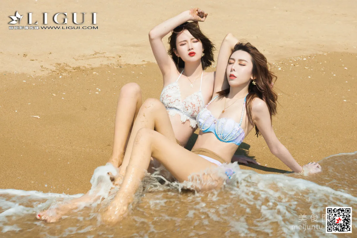 [麗櫃Ligui] 兔子&amp;天天 - 沙灘雙生姐妹花絲足 39