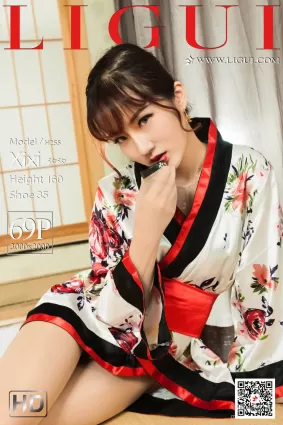 [麗櫃Ligui] Model 汐汐 - 和服絲襪美足誘惑