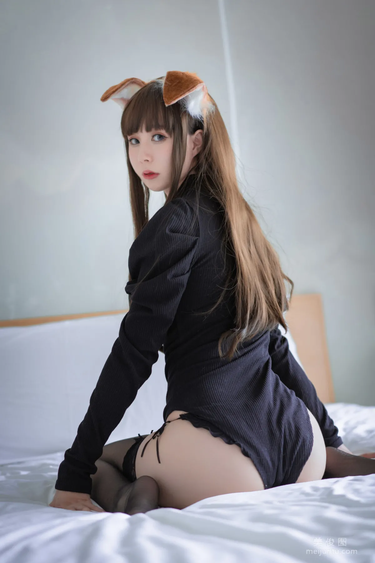 [Cosplay] Xiyuan Sinan Ge, Folded-Ear Dog Black Bodysuit Photo Set photo 18