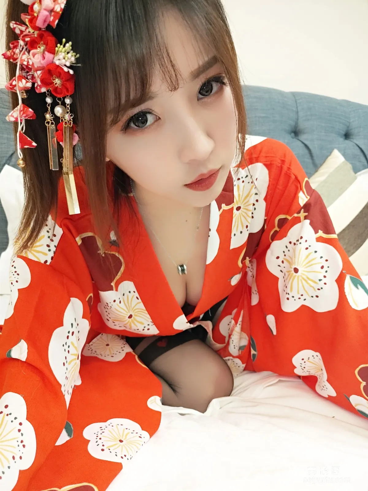 [Cosplay] Xiaonv Wulu Na - Kimono Peach Heart Black Stockings photo 18