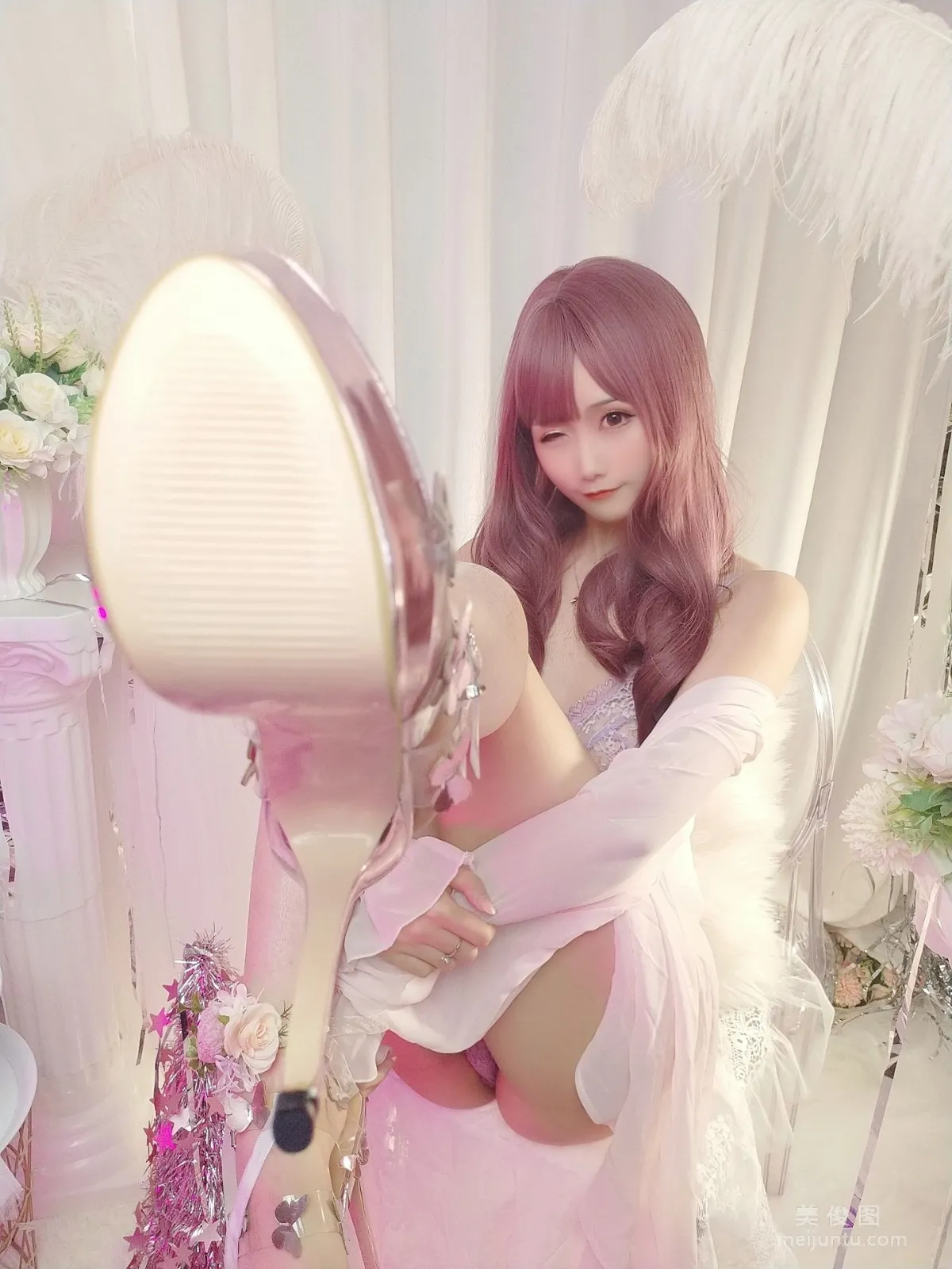 [Cosplay] 曉美媽 - (圣诞自拍)紫色迷情7