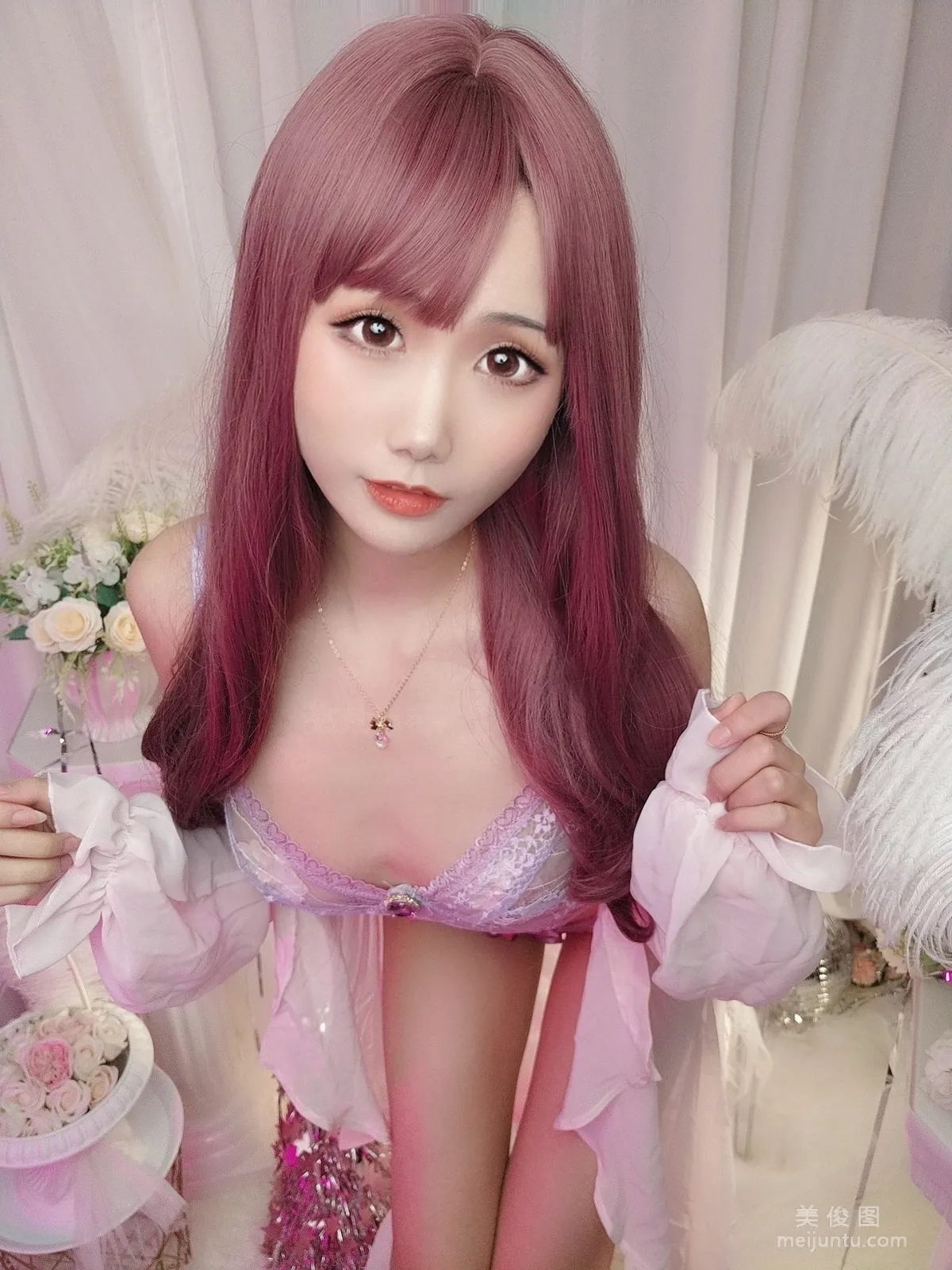 [Cosplay] 曉美媽 - (圣诞自拍)紫色迷情3