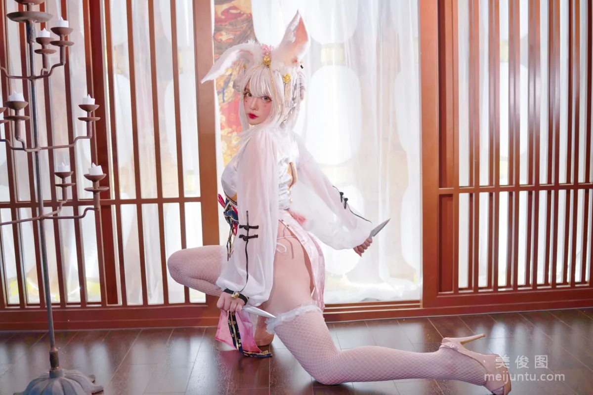 [Cosplay] NinJA Azhaizhai, Chubby Big White Rabbit photo 26