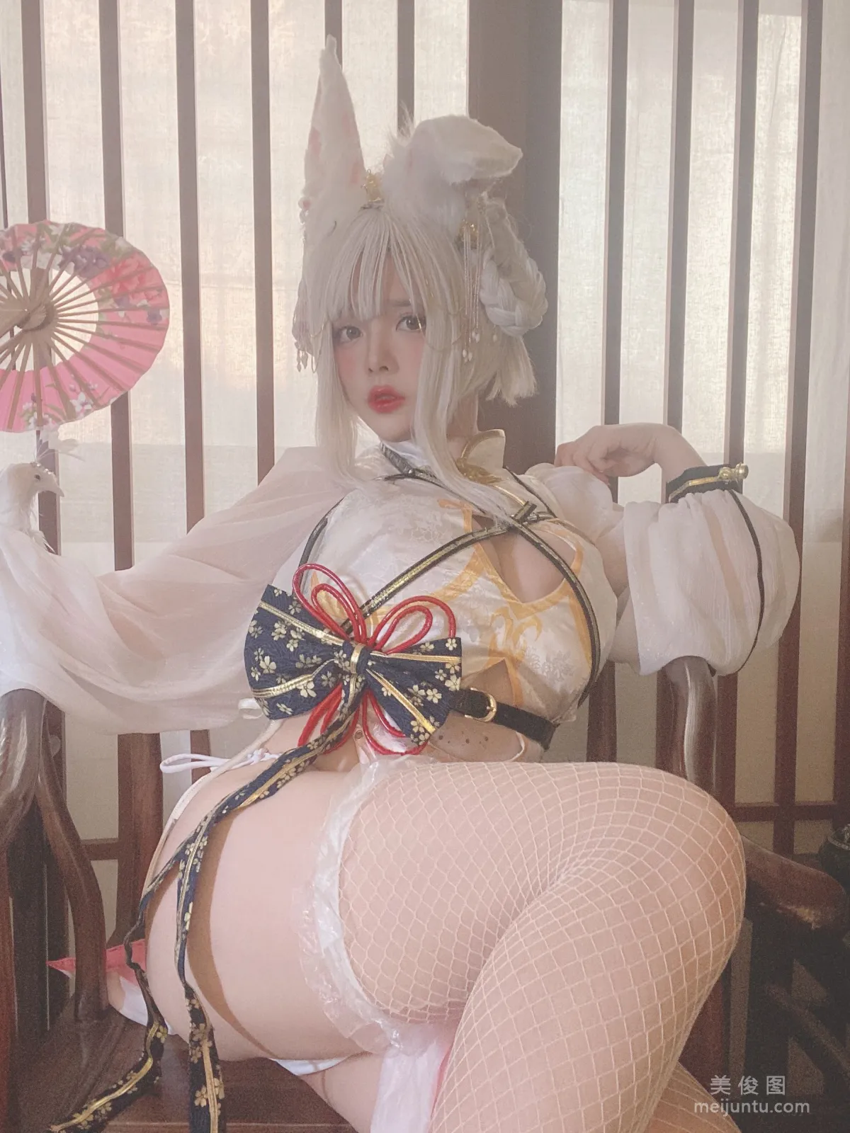 [Cosplay] NinJA Azhaizhai, Chubby Big White Rabbit photo 35