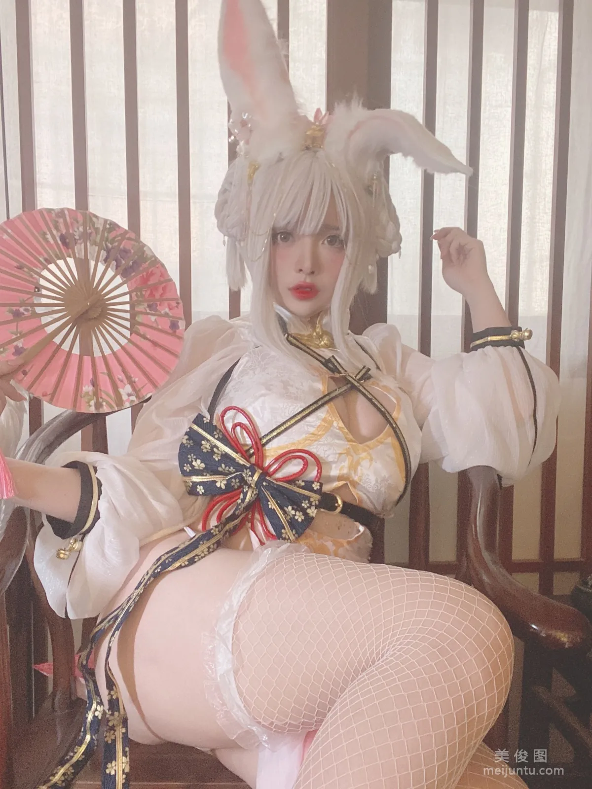 [Cosplay] NinJA Azhaizhai, Chubby Big White Rabbit photo 36