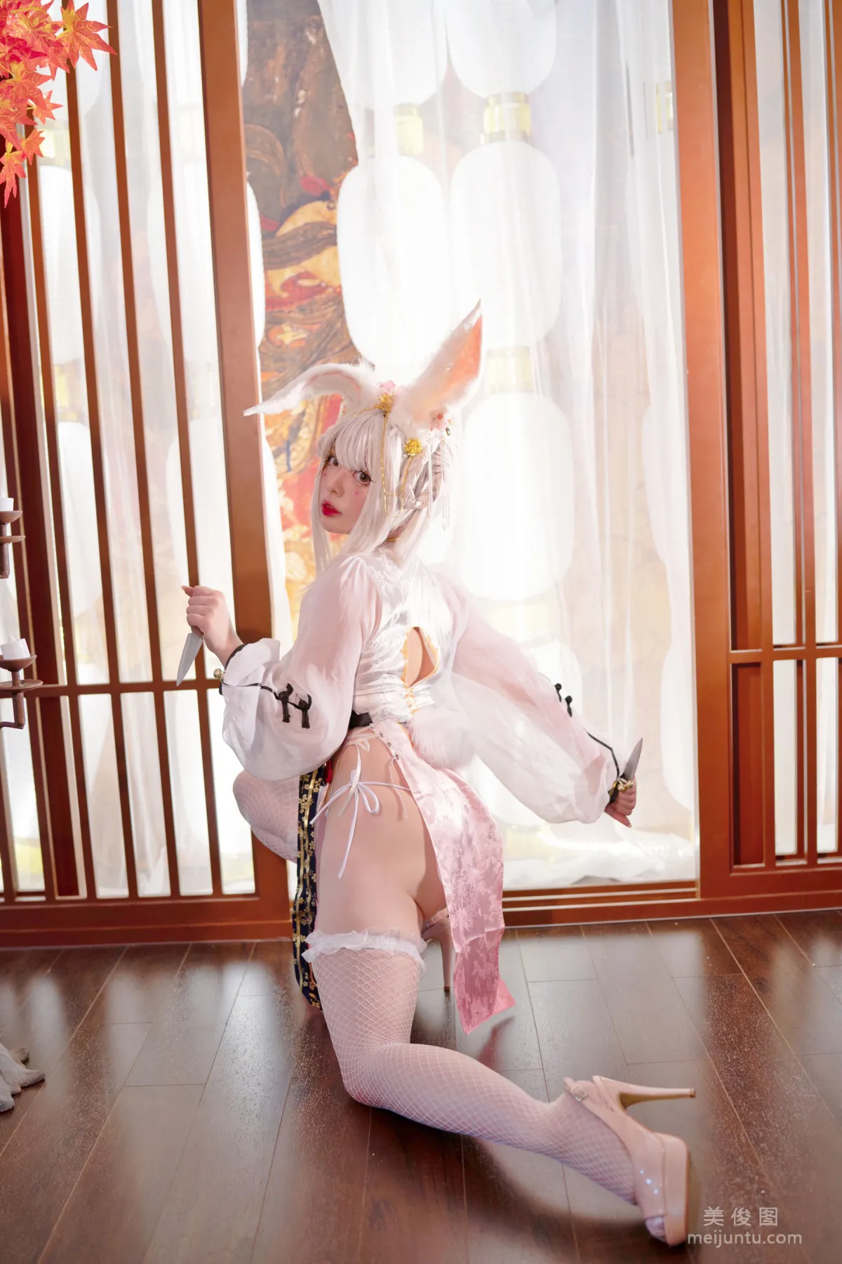 [Cosplay] NinJA Azhaizhai, Chubby Big White Rabbit photo 17
