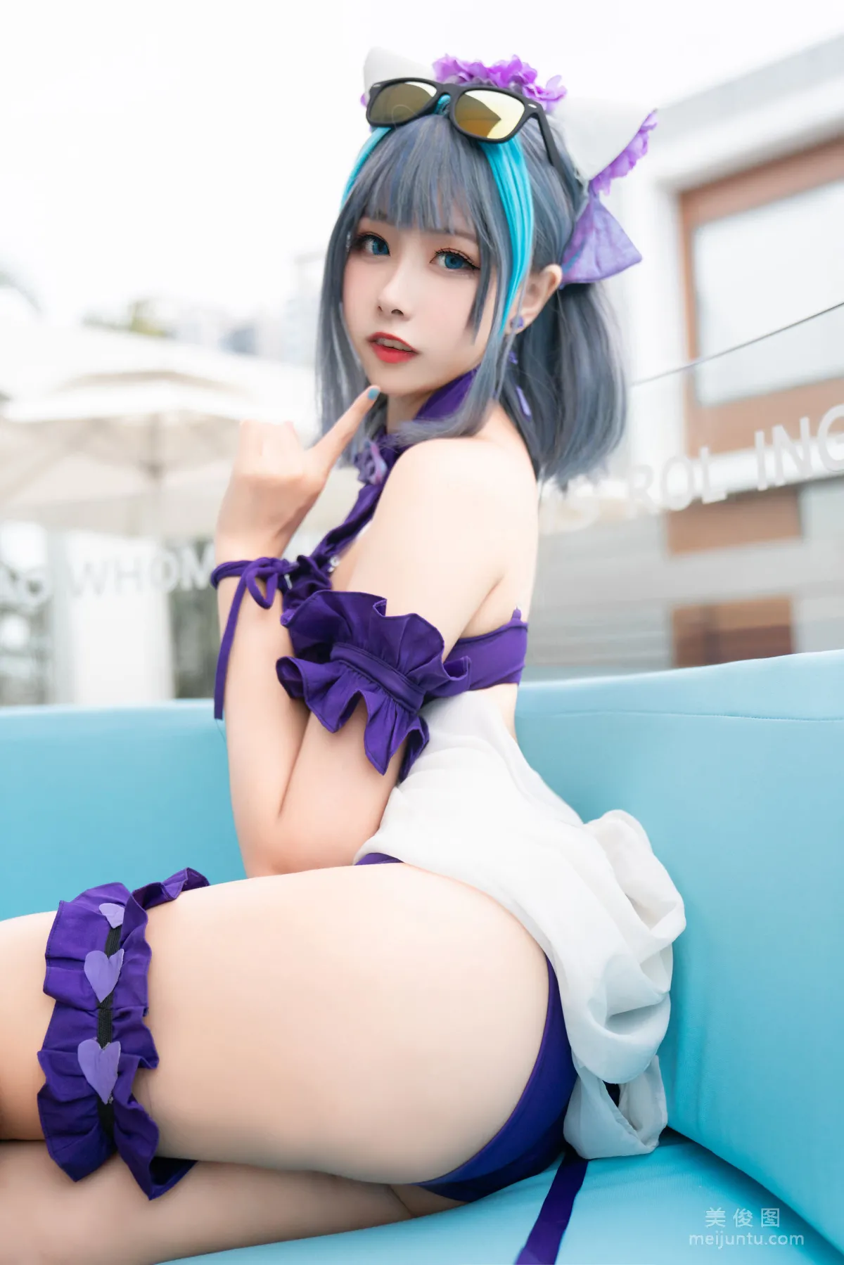 [COS Fan Service] Weibo Girl Momoko Kuikui - Cheshire Swimwear photo 39