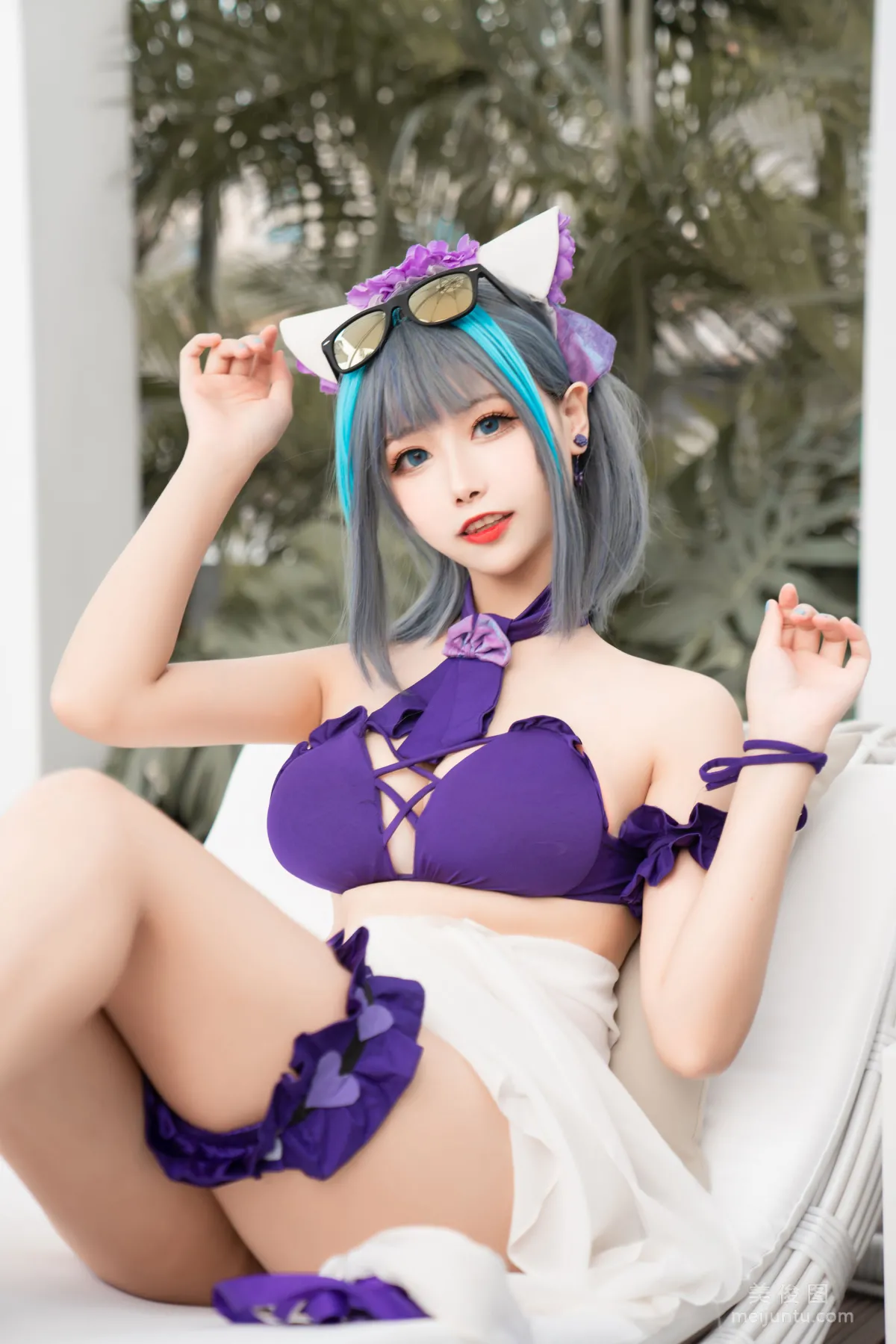 [COS Fan Service] Weibo Girl Momoko Kuikui - Cheshire Swimwear photo 1
