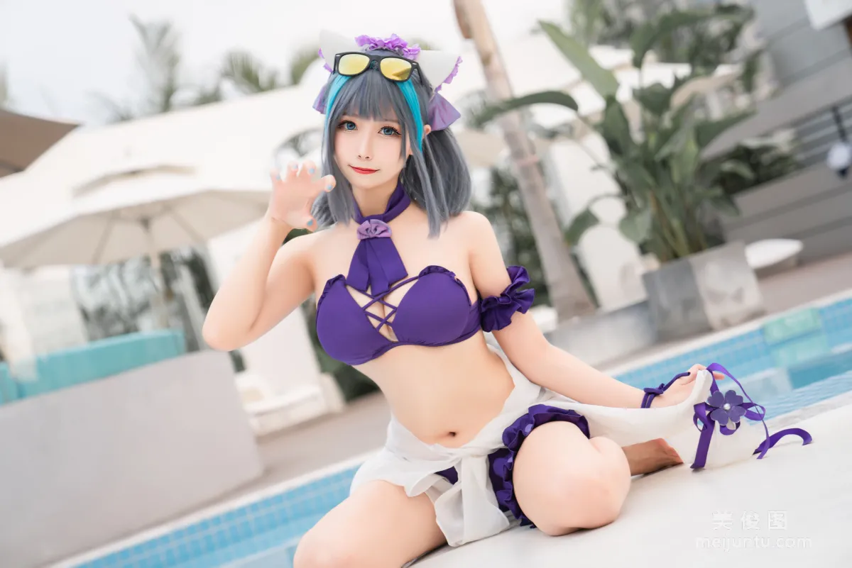 [COS Fan Service] Weibo Girl Momoko Kuikui - Cheshire Swimwear photo 31