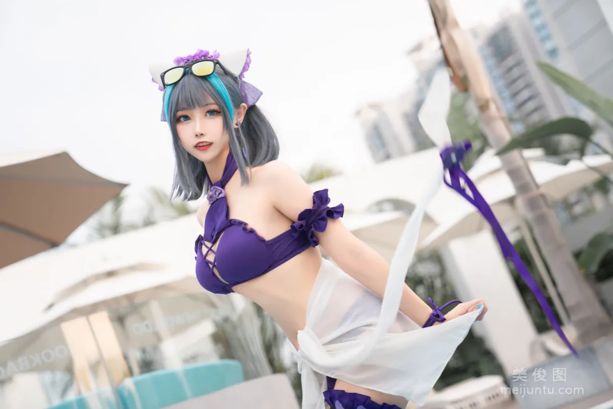 [COS Fan Service] Weibo Girl Momoko Kuikui - Cheshire Swimwear photo 33