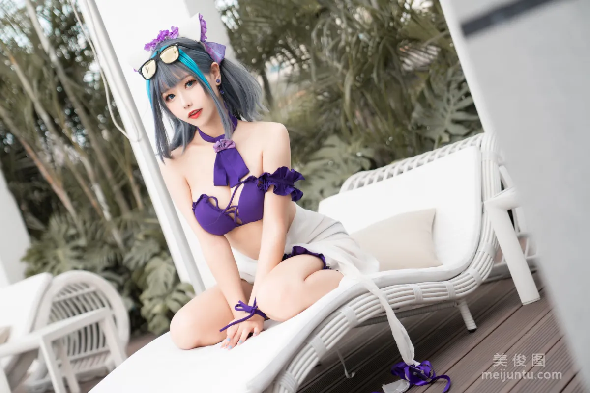 [COS Fan Service] Weibo Girl Momoko Kuikui - Cheshire Swimwear photo 5