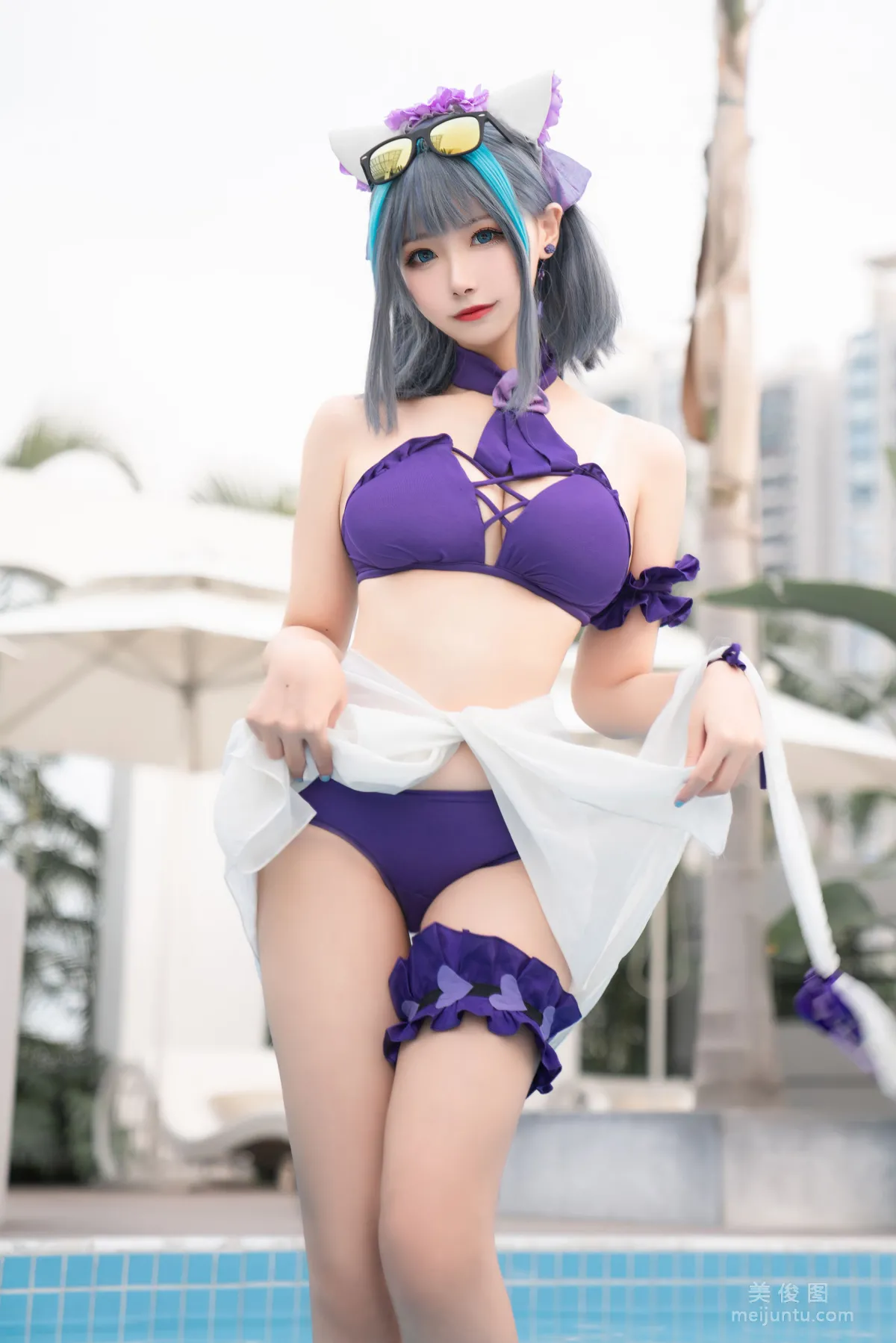 [COS Fan Service] Weibo Girl Momoko Kuikui - Cheshire Swimwear photo 34