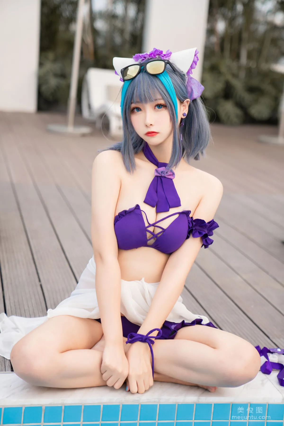 [COS Fan Service] Weibo Girl Momoko Kuikui - Cheshire Swimwear photo 18